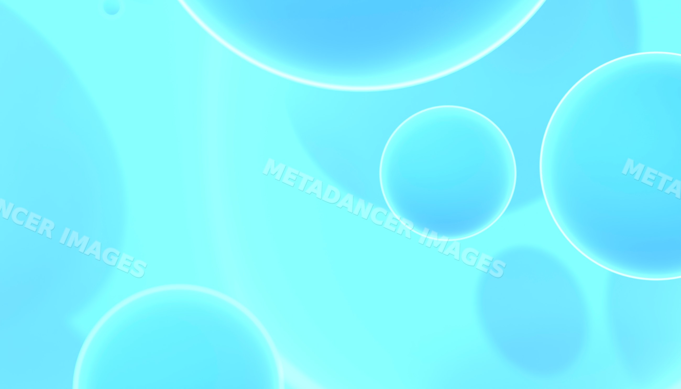 Blue transparent bubbles floating on glowing soft abstract background