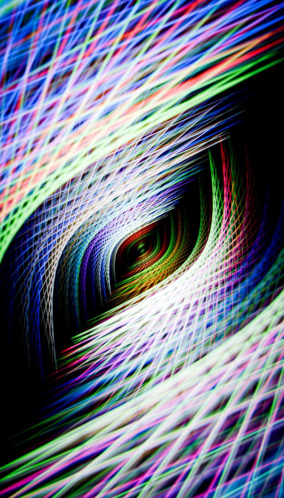 Abstract colorful swirling light lines digital illustration
