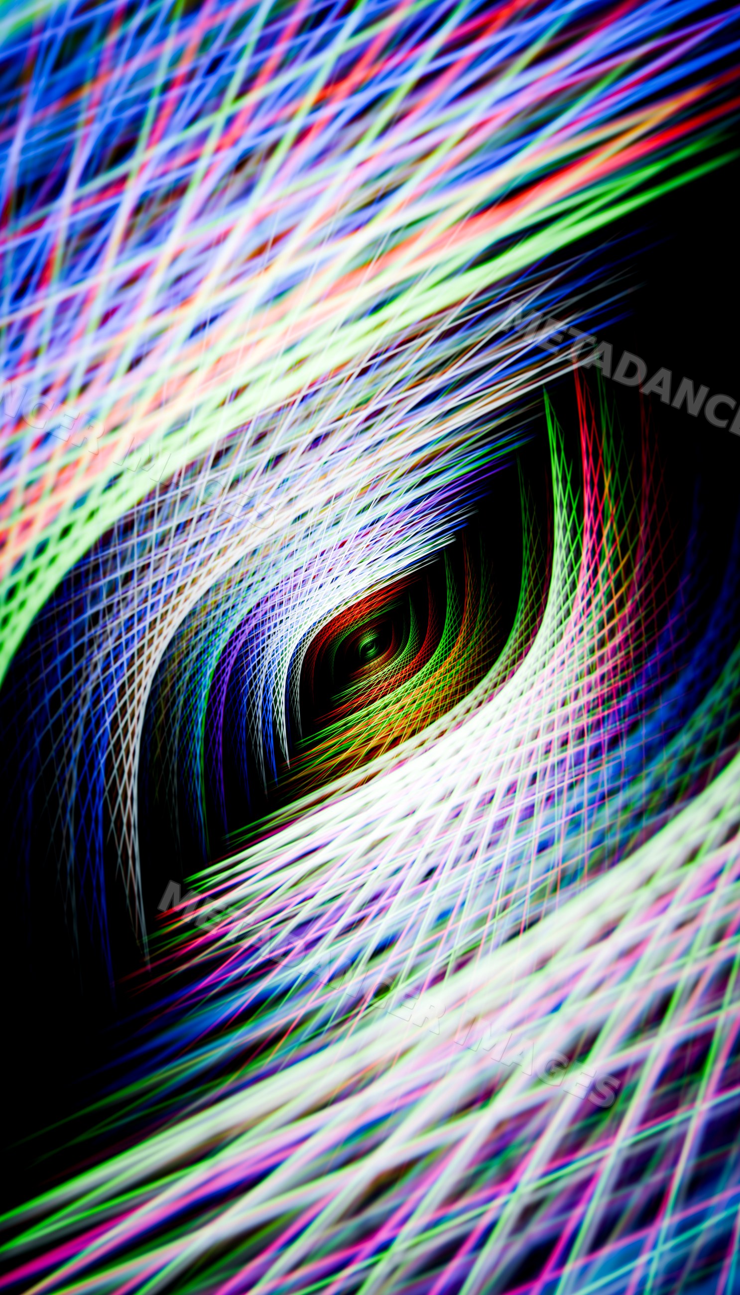 Abstract colorful swirling light lines digital illustration
