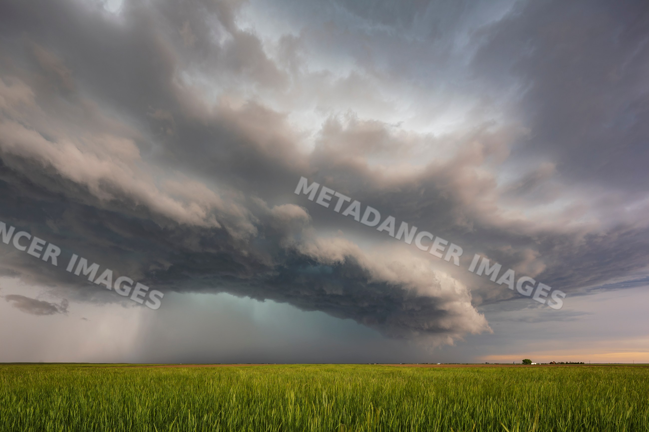 Supercell storm developing over fields in carpenter, wyoming
