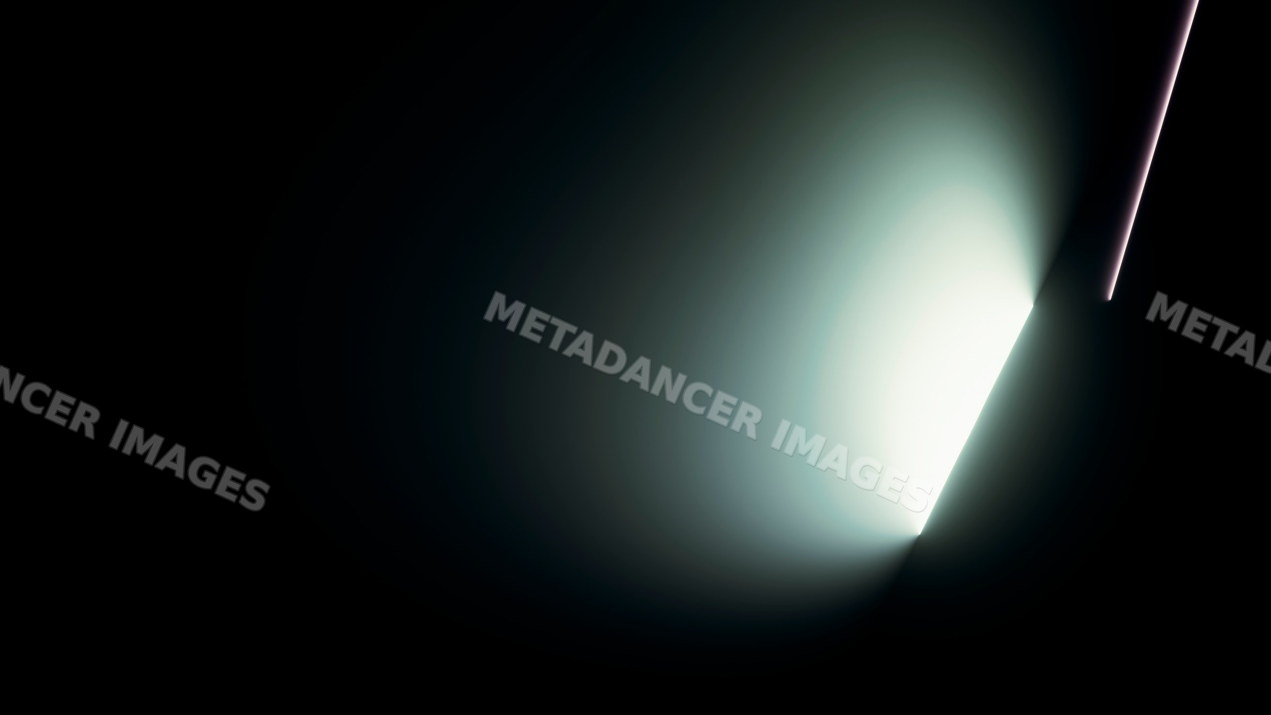 Light beam glowing against dark background with radiant contrast