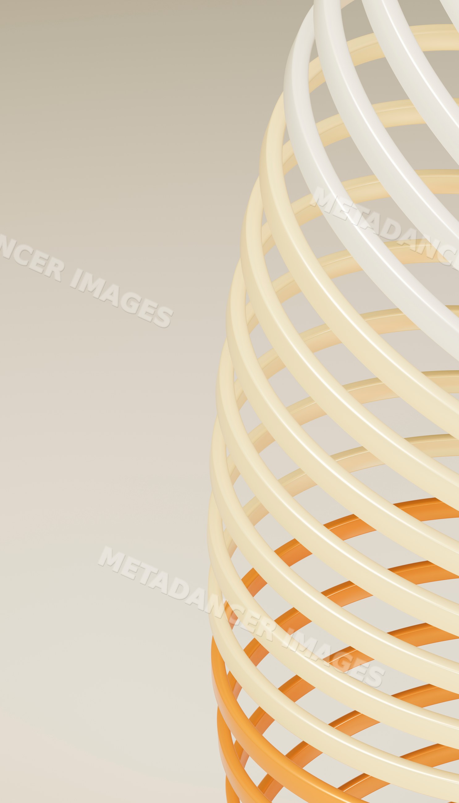 Stacked orange and cream rings in smooth spiral pattern