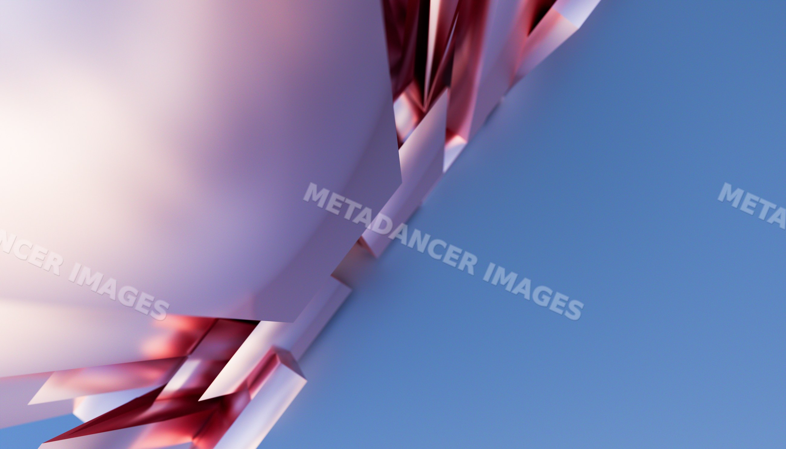 Abstract 3d rendering of smooth curved shapes in pink and purple hues