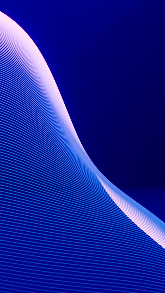 Blue curved wave with striped lines digital illustration