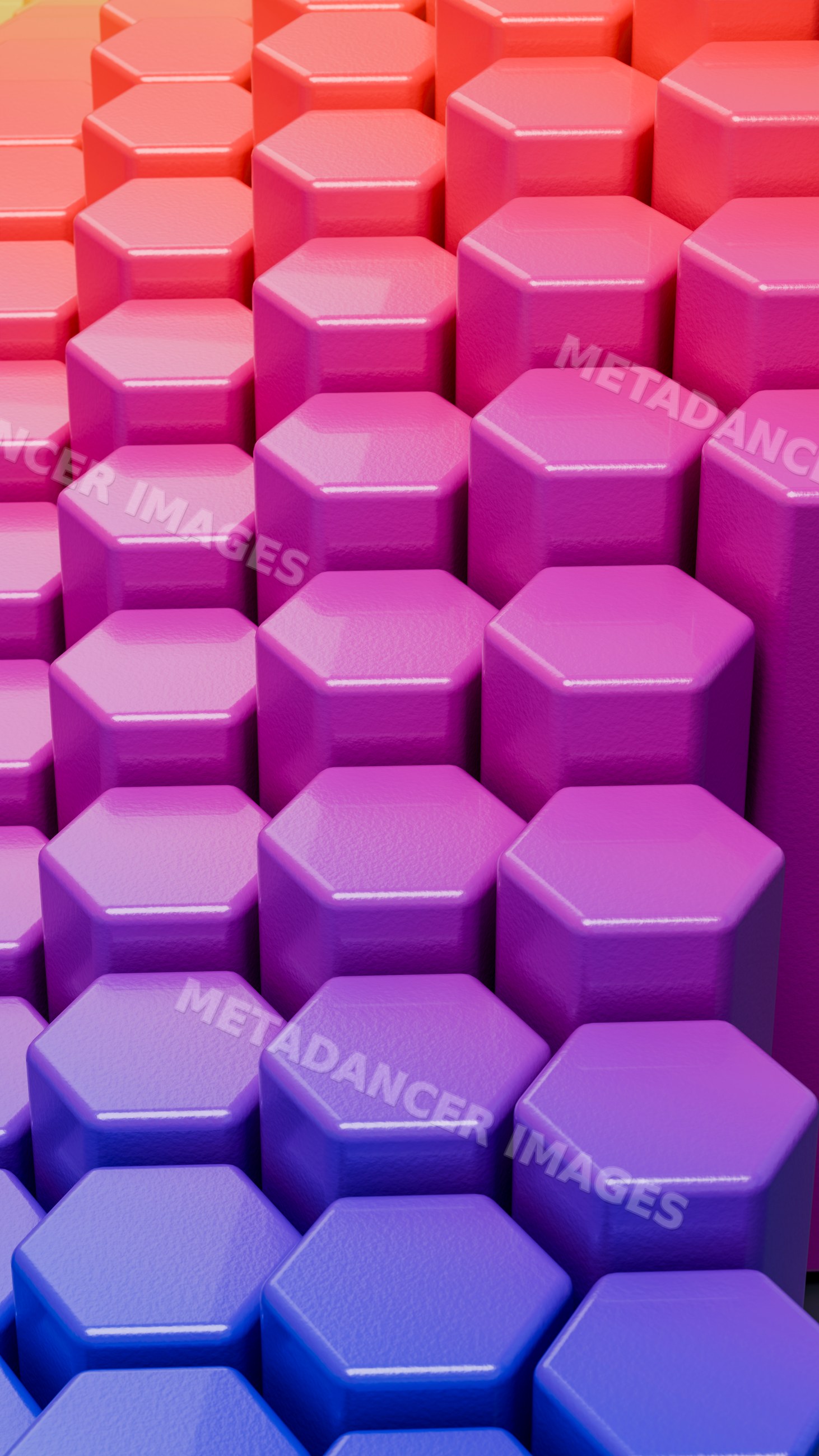 3d hexagonal pattern with vibrant pink to blue color gradient