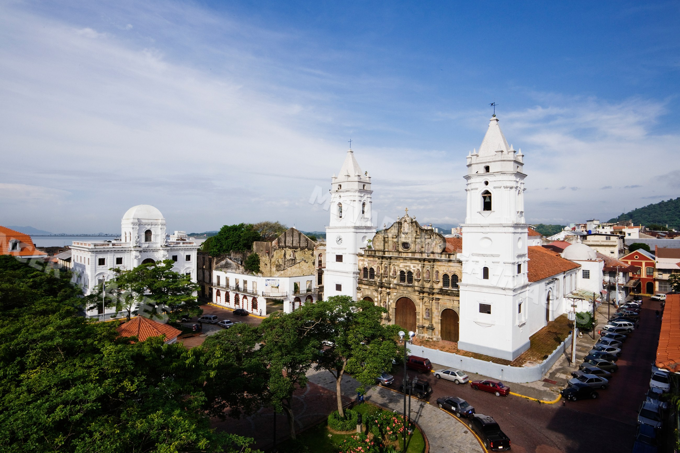 Cathedral with twin towers panama city