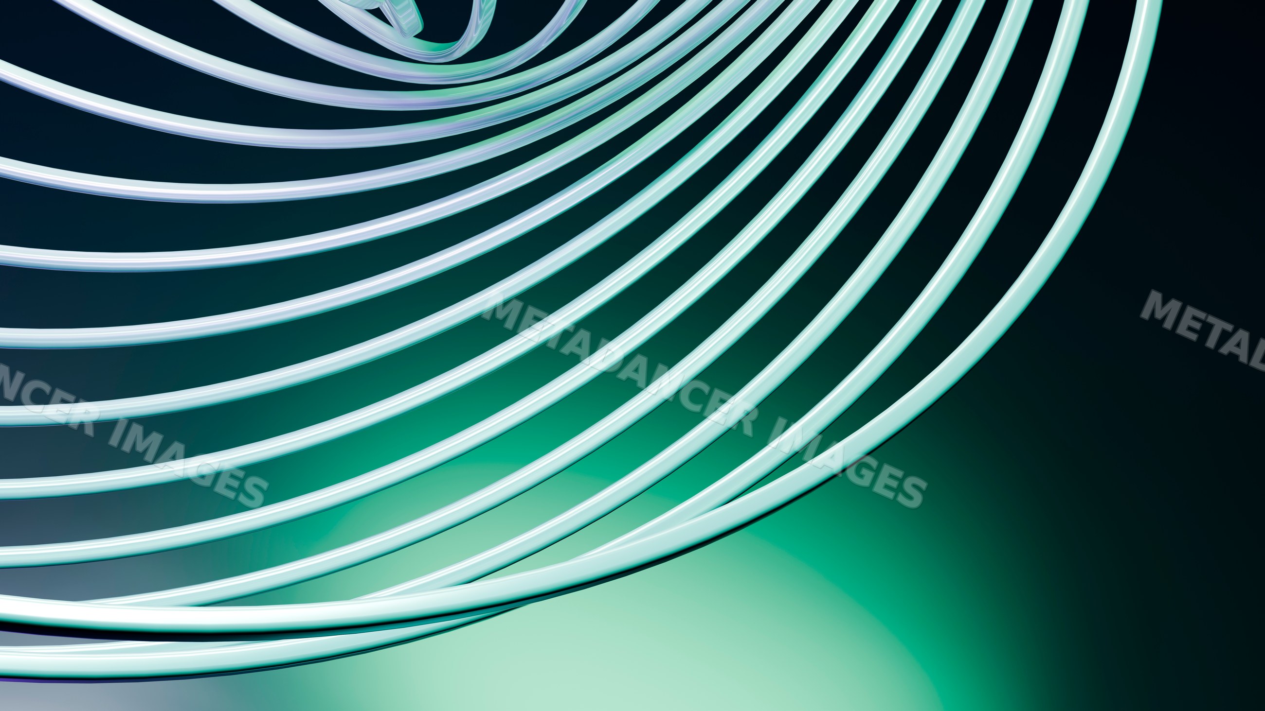 Glowing concentric neon light rings in abstract digital art design