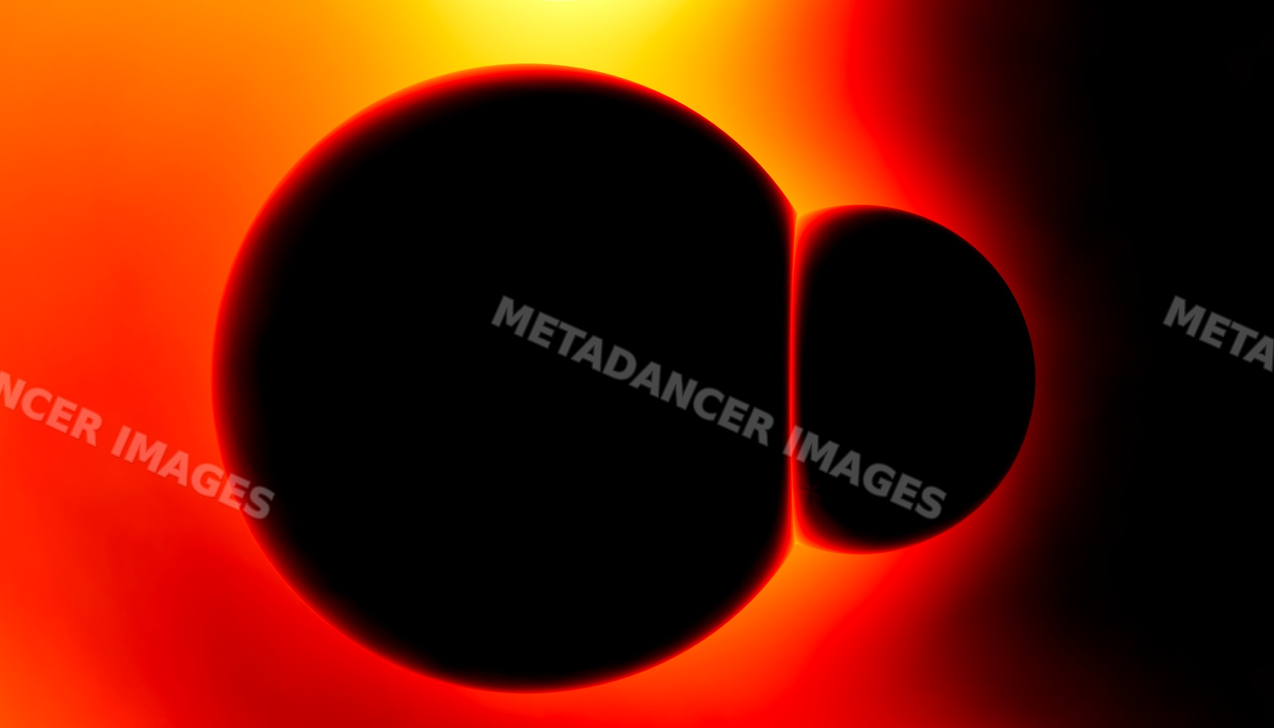 Solar eclipse showing the moon blocking the sun with glowing corona