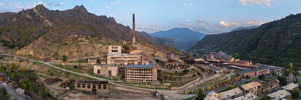 Historic Copper Mine in the mountainous valley of Alaverdi, Armenia