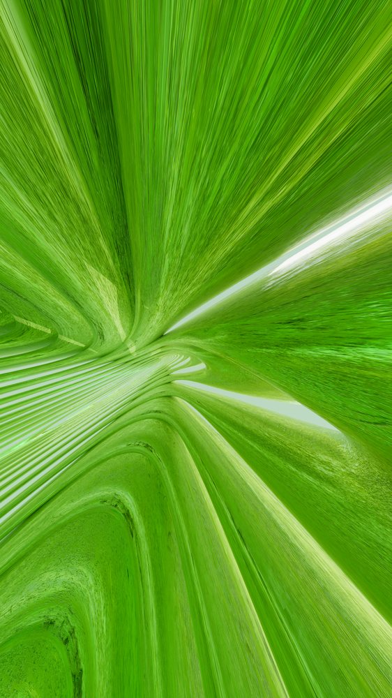 Abstract green swirling pattern with dynamic flowing light and curves
