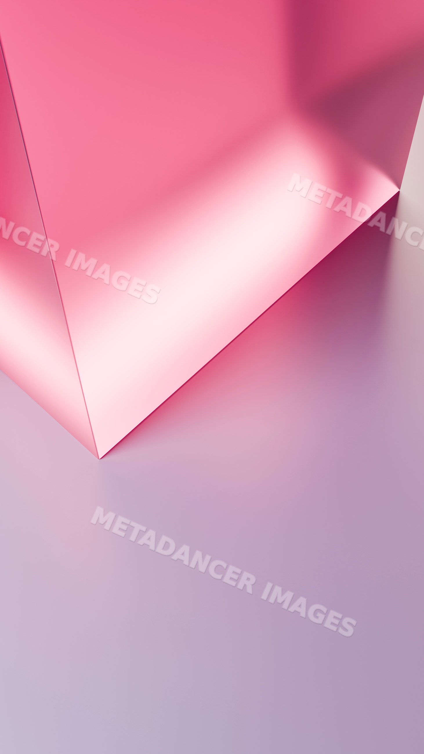 Abstract pink glossy corner with reflected light and smooth gradient