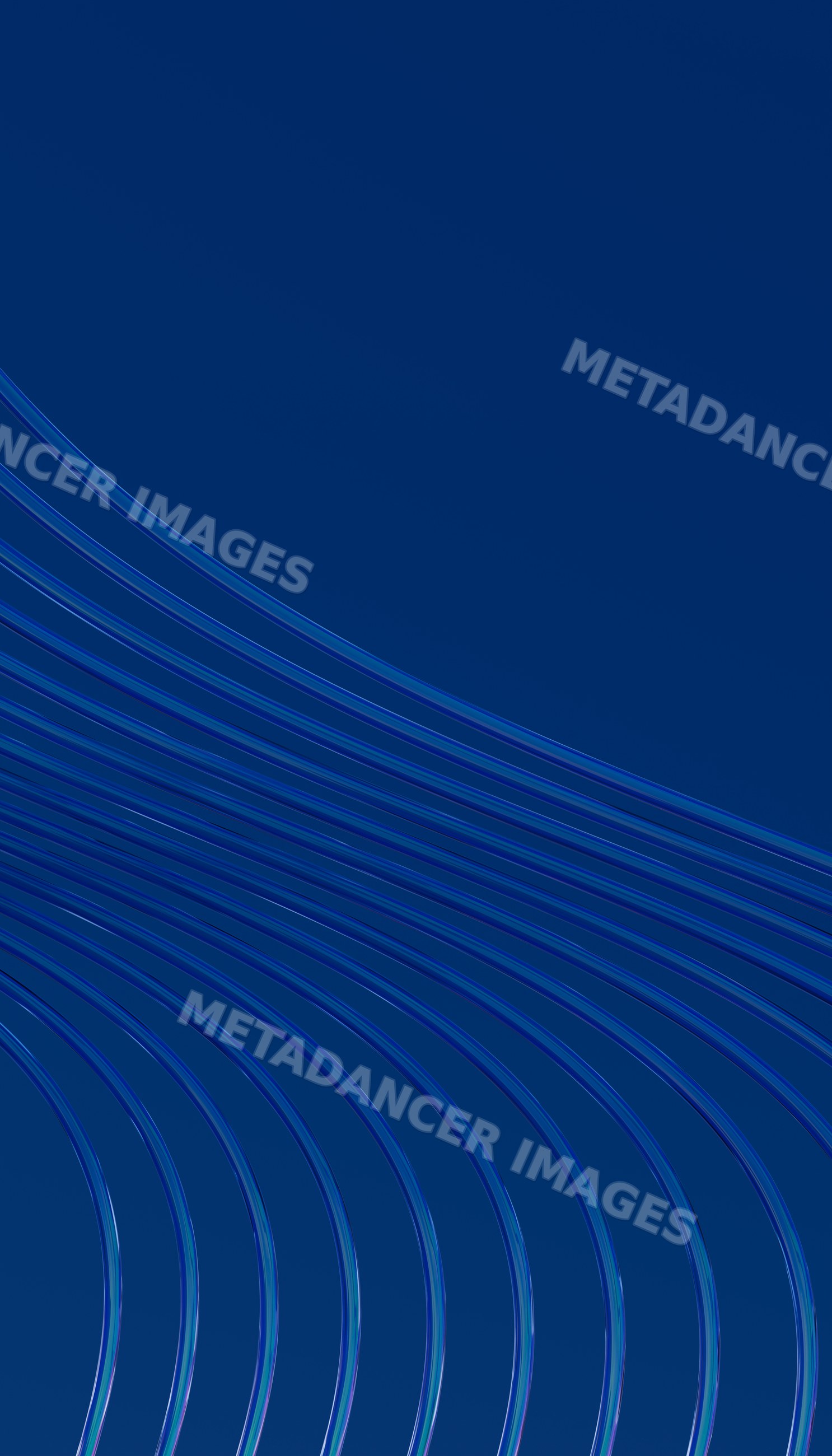 Blue curved lines forming abstract wave pattern on blue background