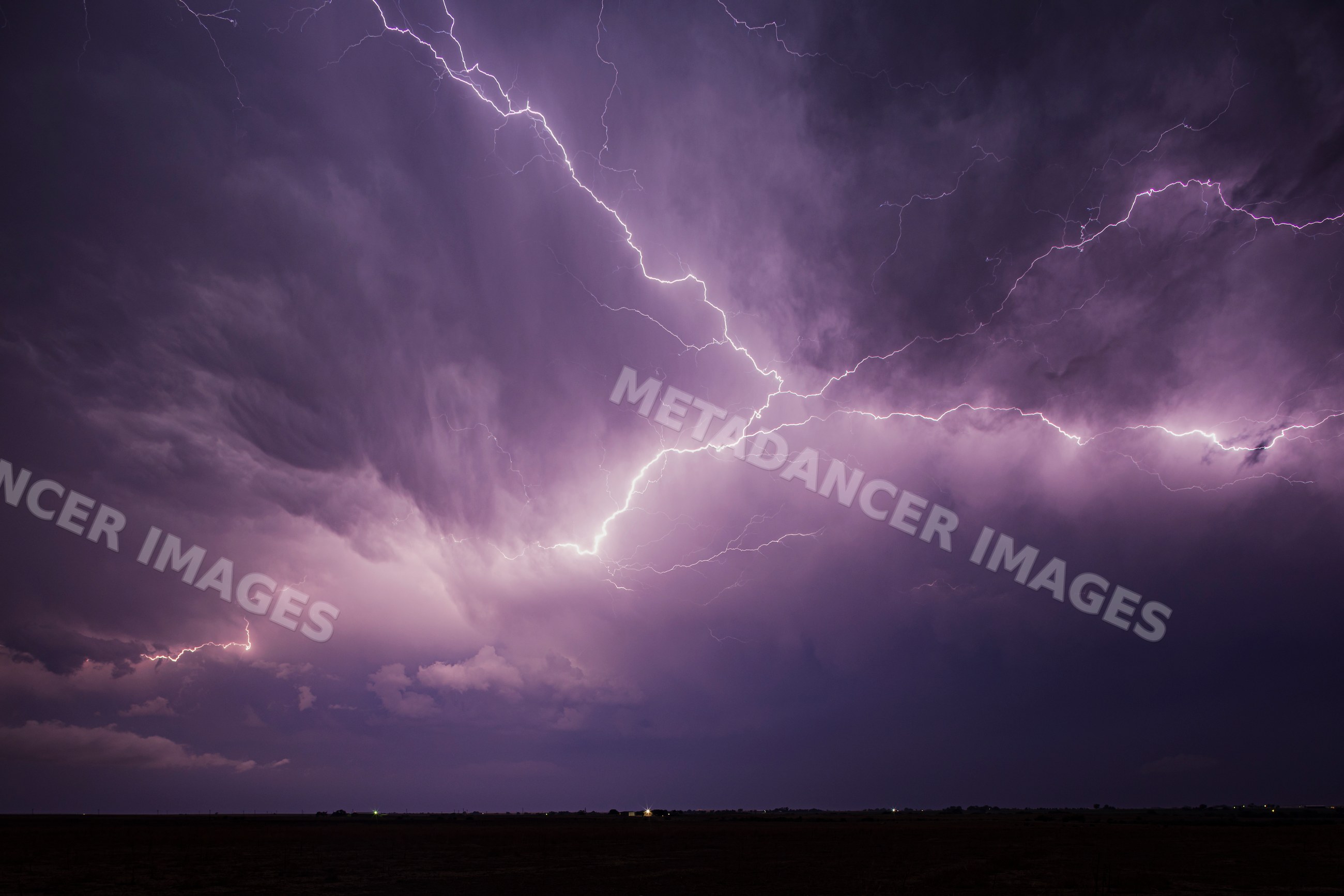 Lightning storm over la junta, colorado in Midwest Tornado Alley