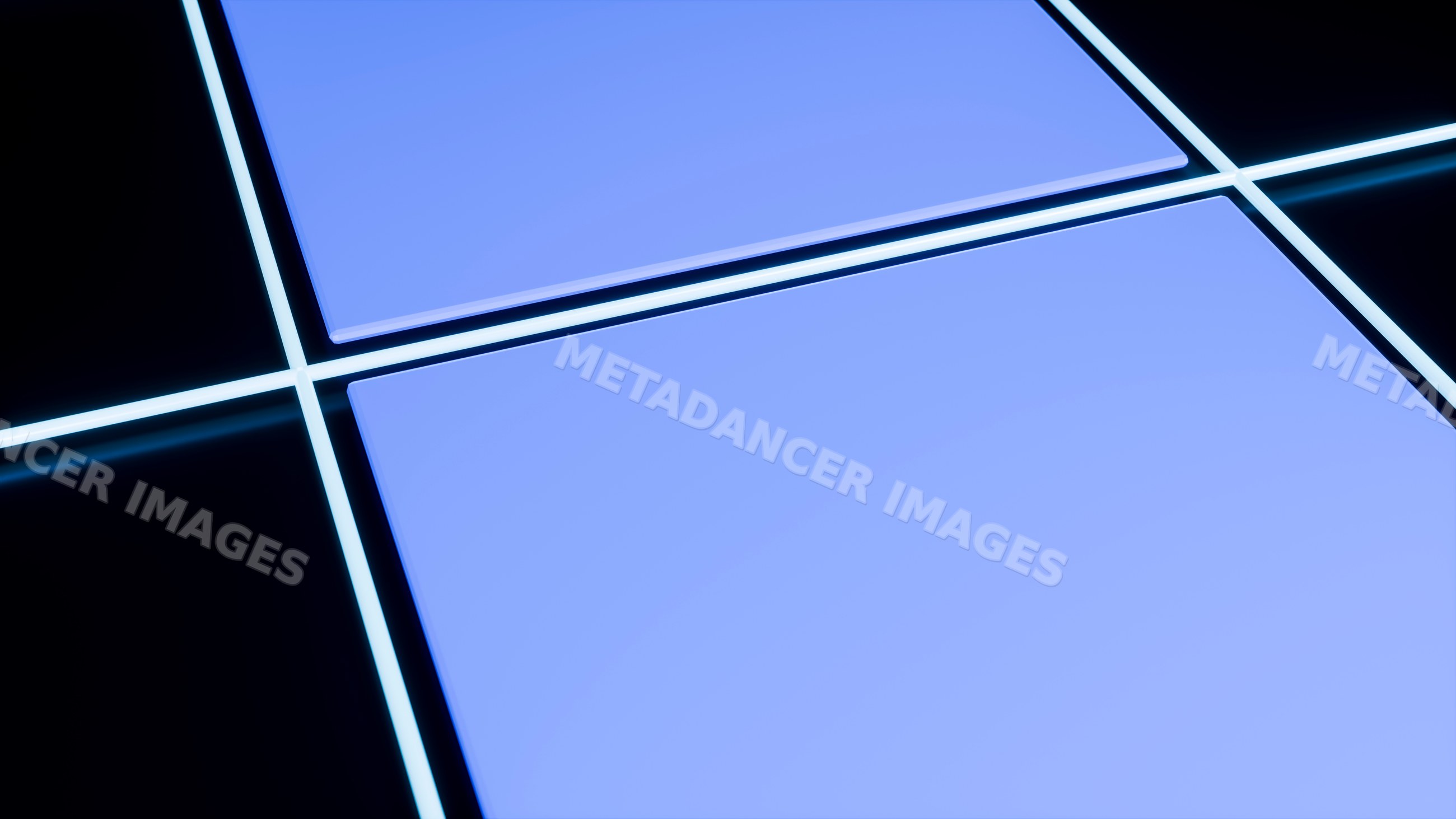Blue glowing digital tiles with geometric square pattern