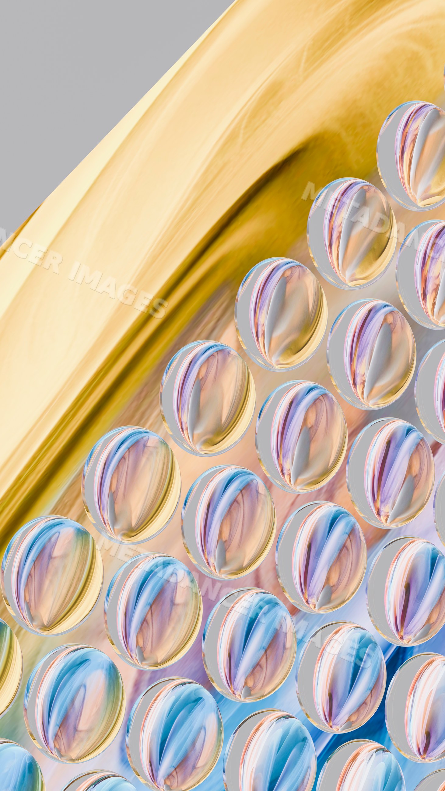 Colorful glass marbles with reflective abstract patterns illustration