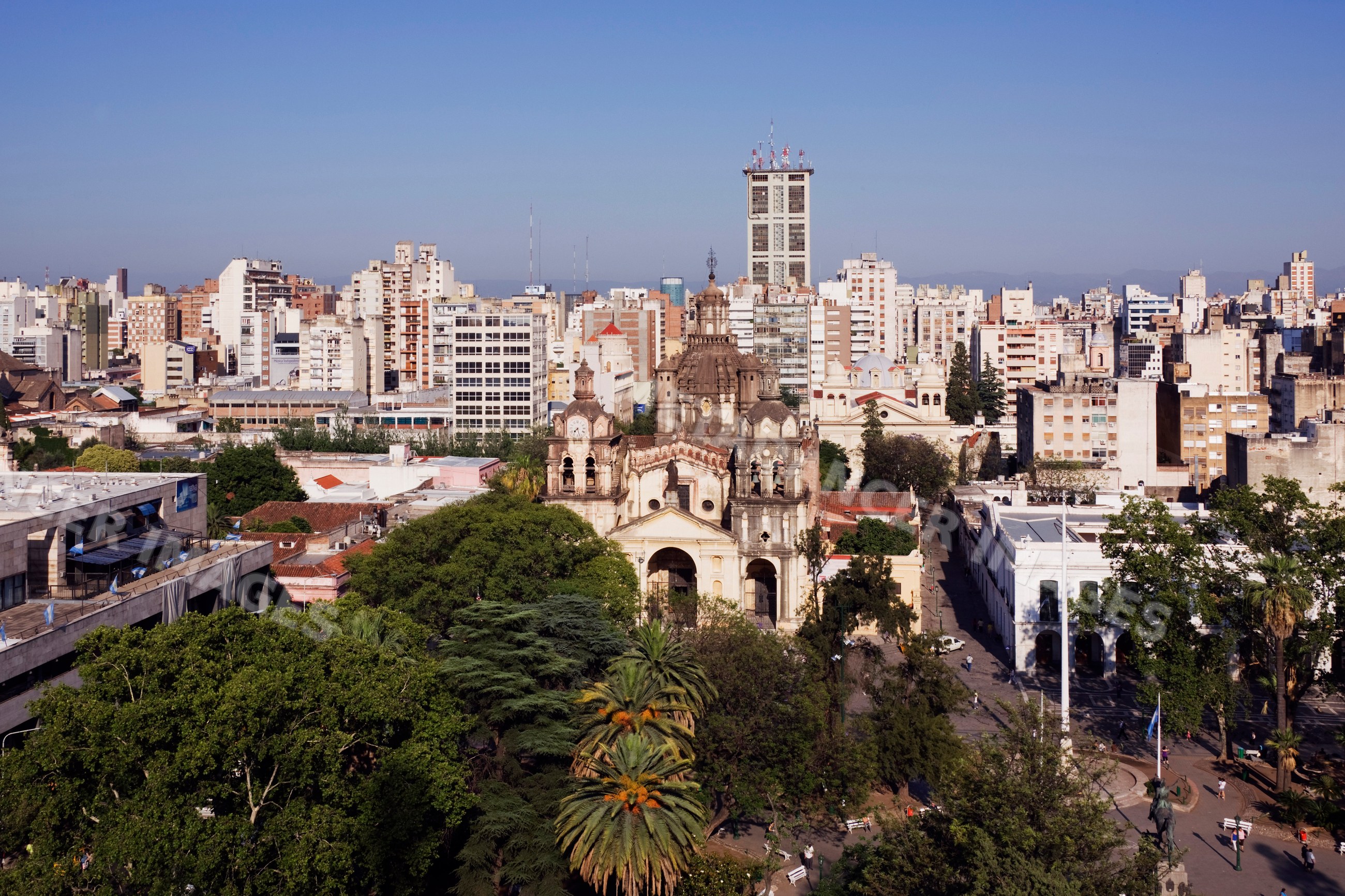 Cordoba cathedral and cityscape, argentina