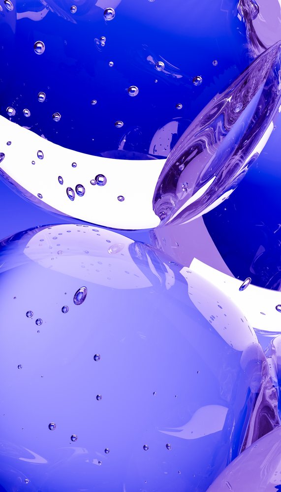 Abstract blue and purple transparent bubbles illustration