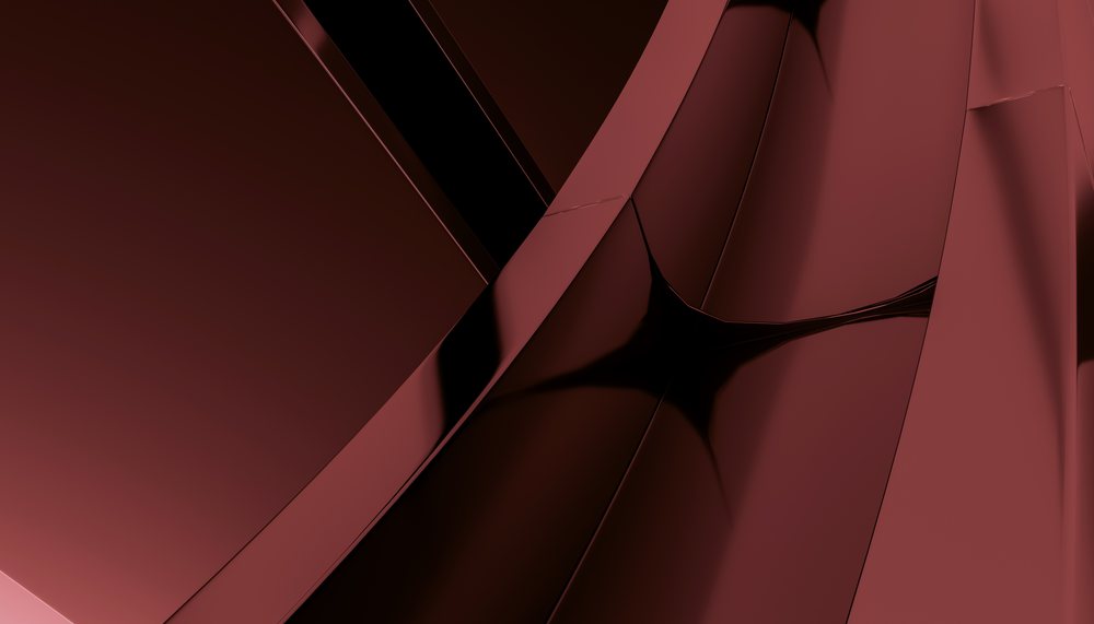 Abstract digital illustration of smooth glossy red curved surfaces