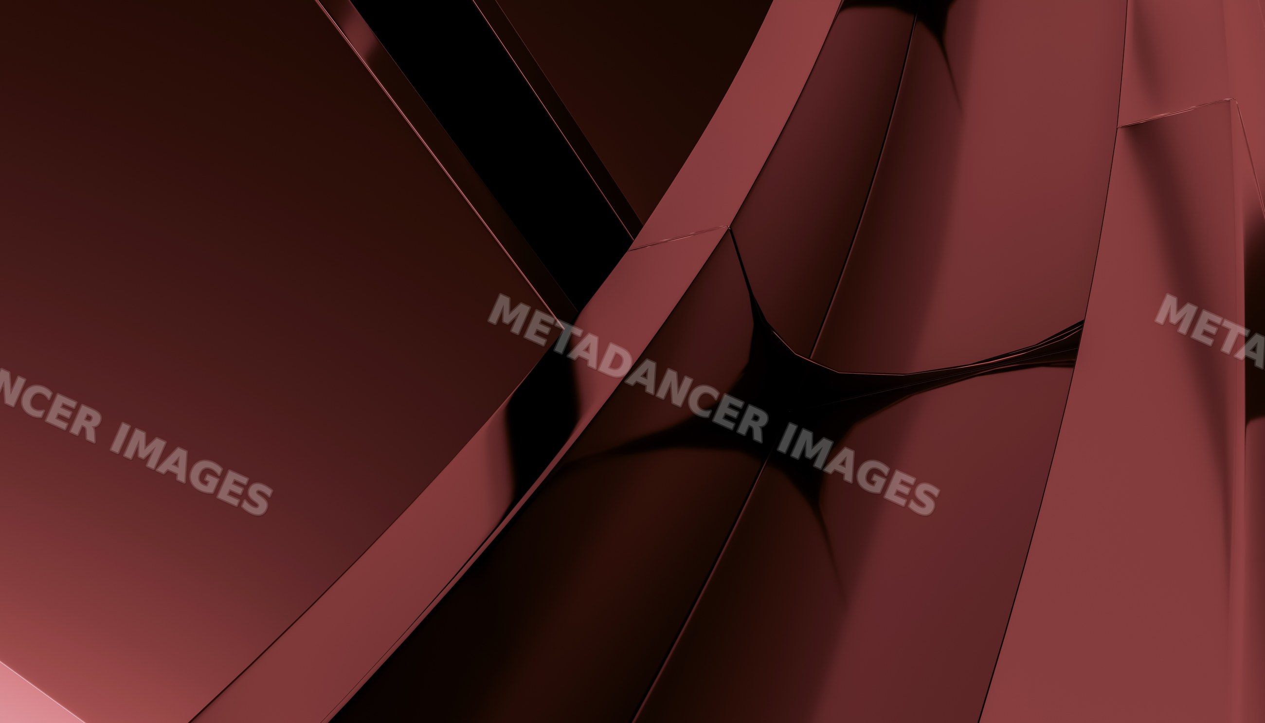 Abstract digital illustration of smooth glossy red curved surfaces