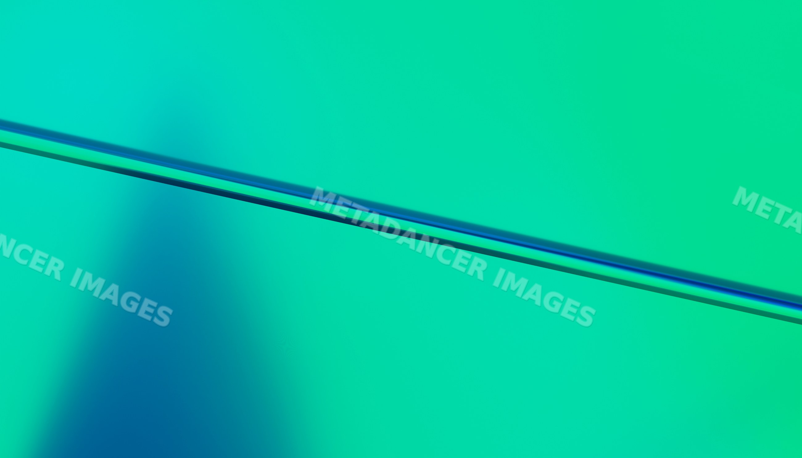 Abstract digital rendering with a diagonal blue line on green gradient