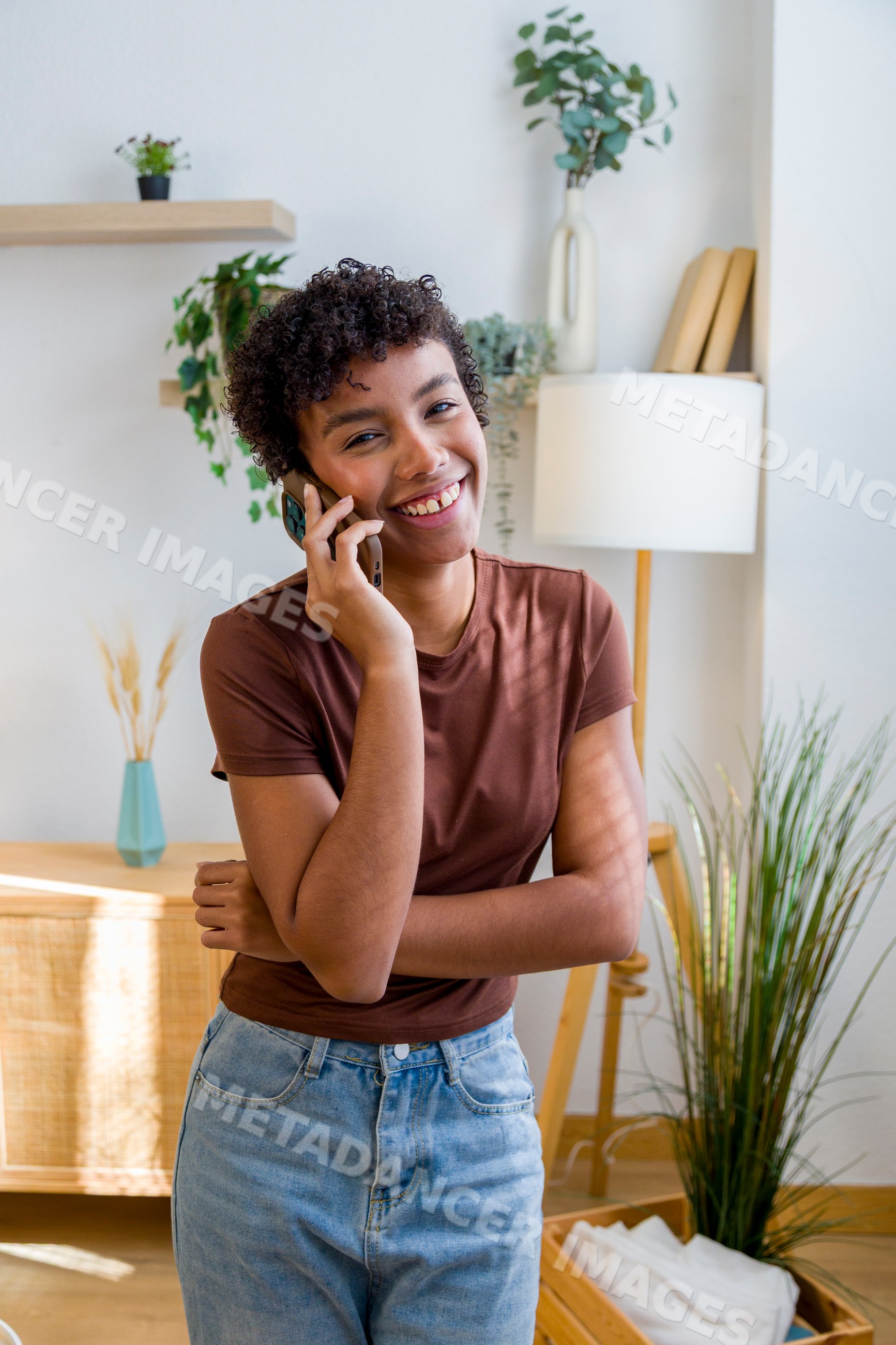 Young African American woman smiling