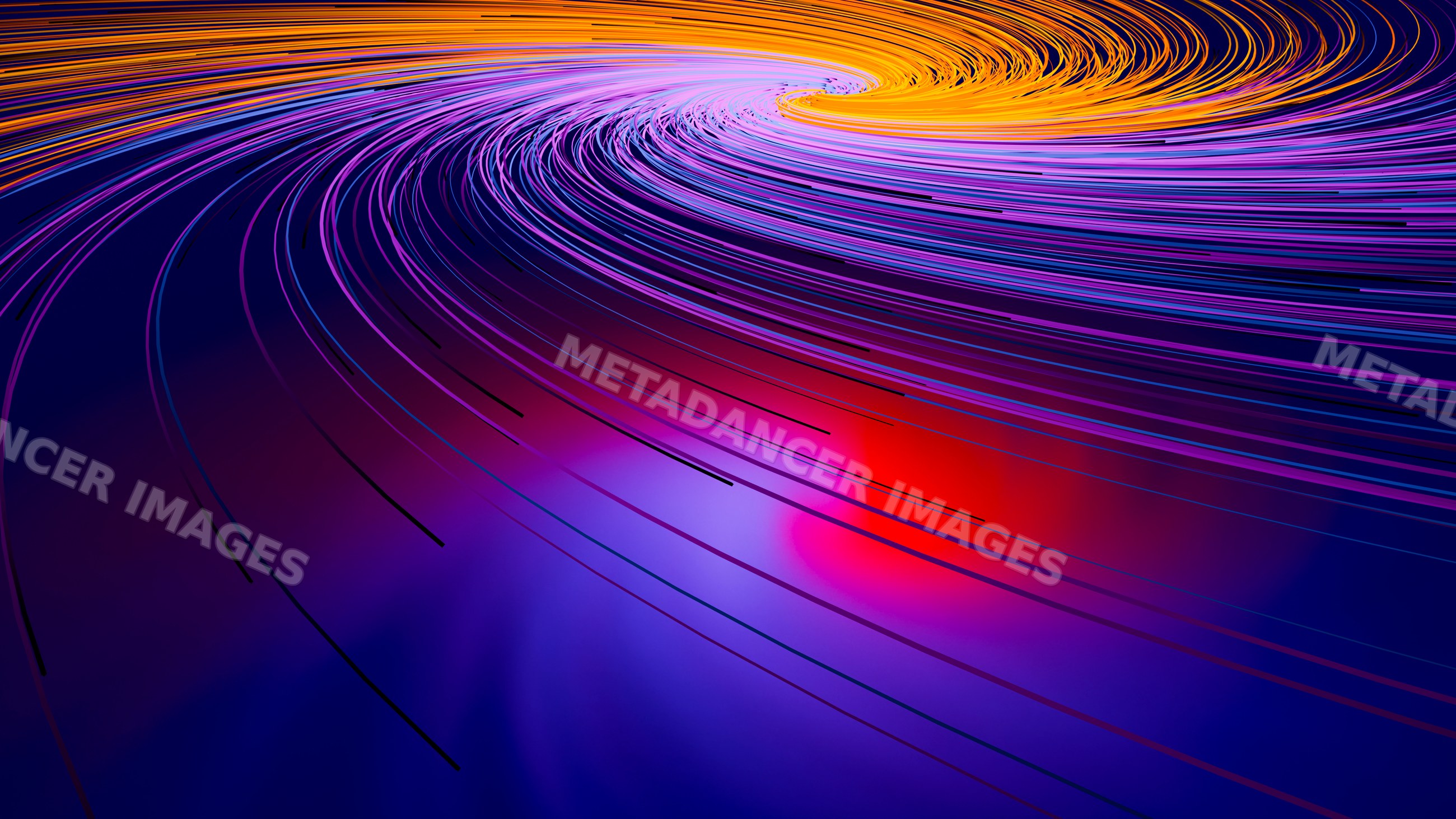 Abstract digital swirl with colorful flowing curved lines