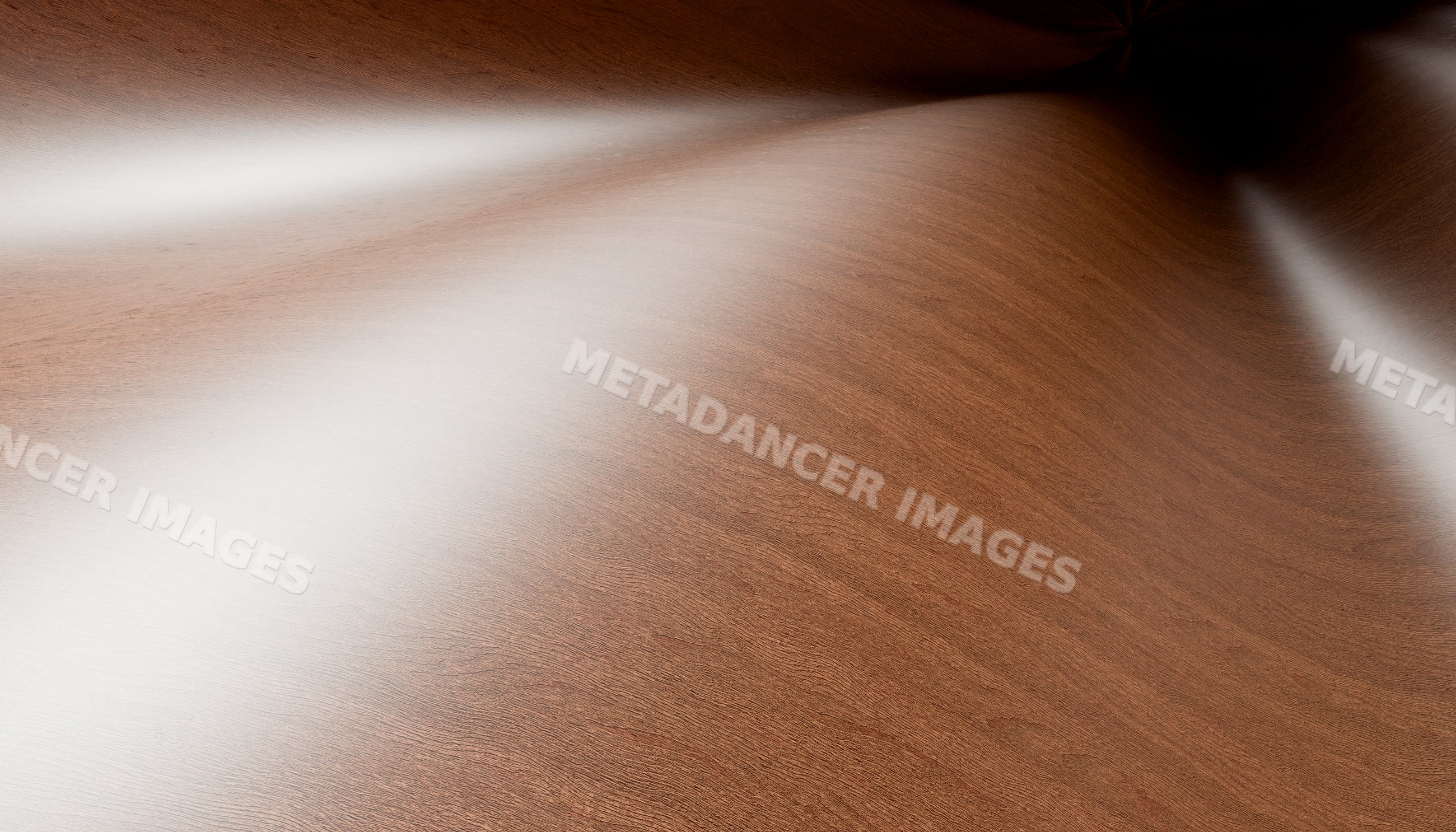 Polished wooden surface with natural wood grain and light reflections
