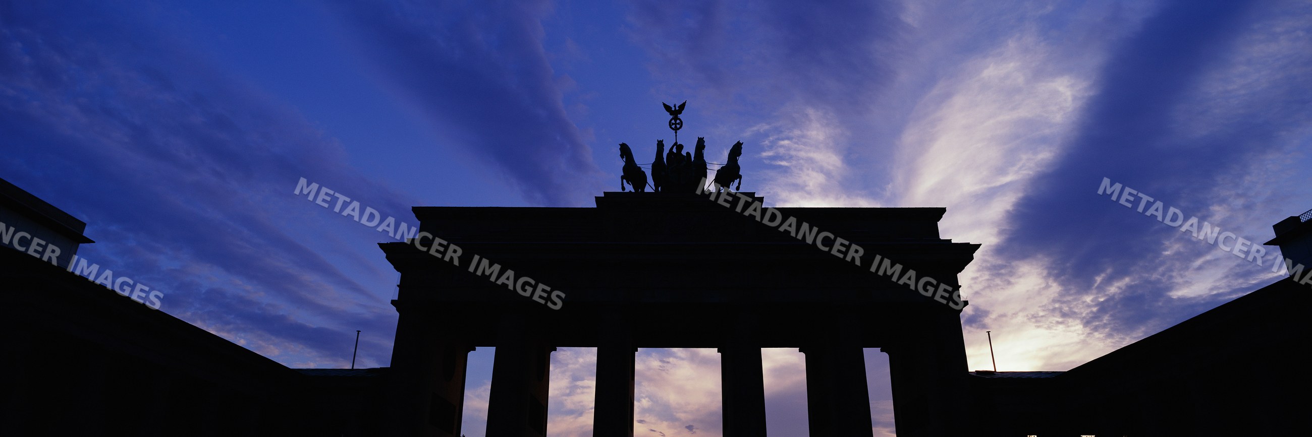 Brandenburg gate silhouette in berlin
