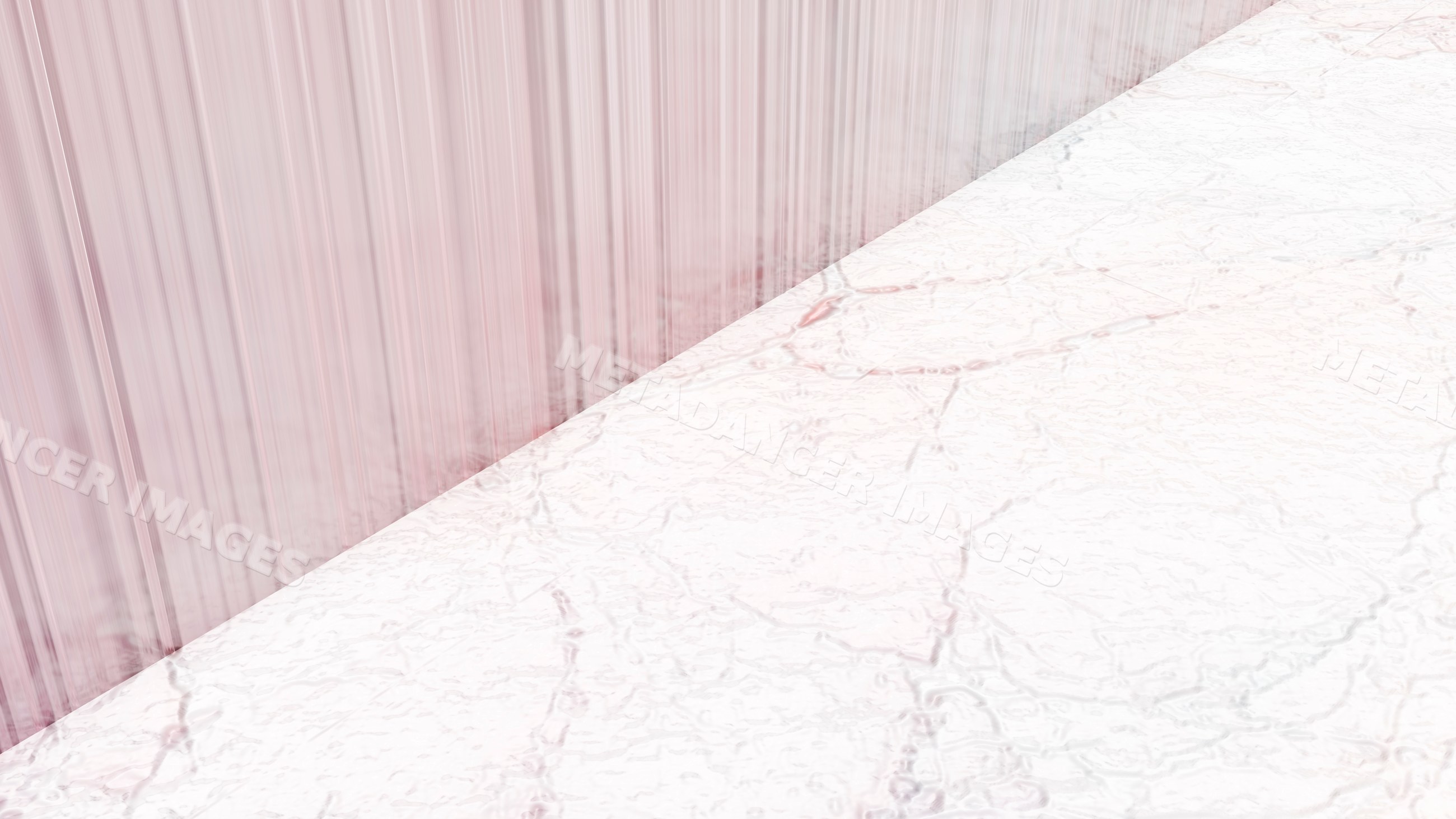 Pink curtain and white marble floor in interior corner