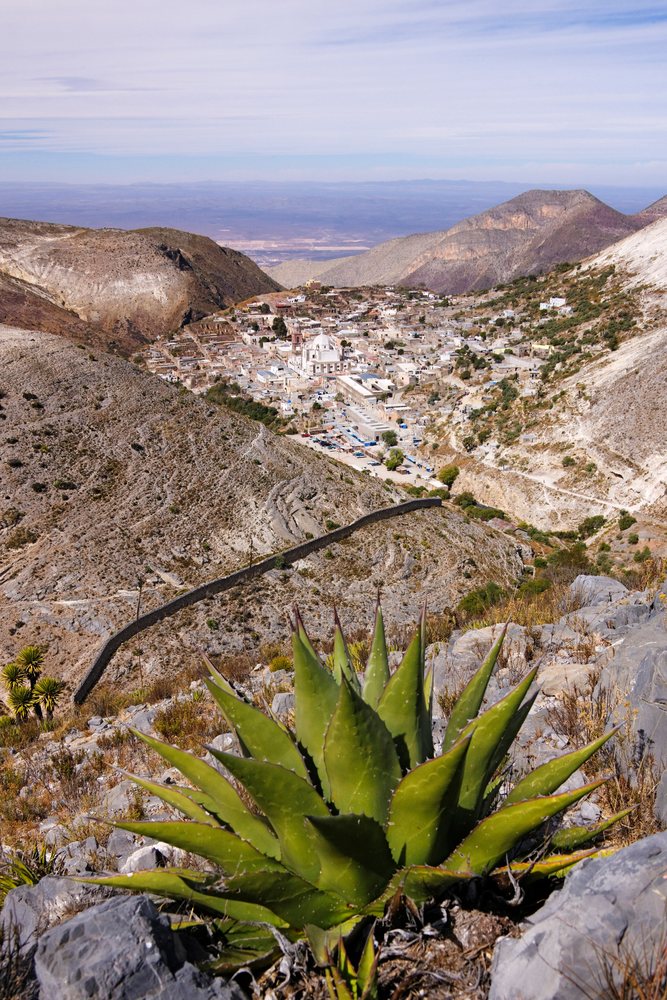 Real de catorce village nestled in mountains of san luis potosi mexico