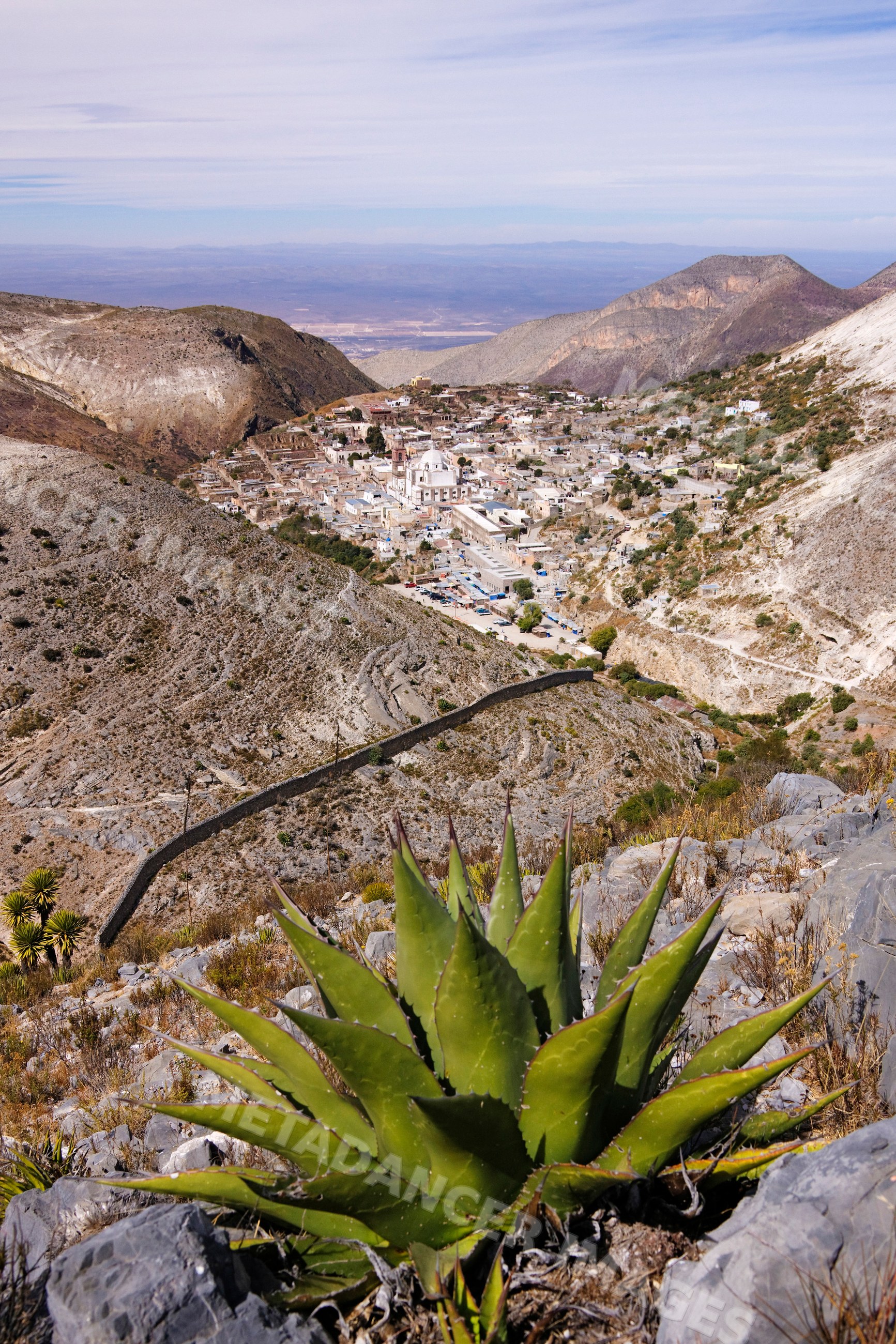 Real de catorce village nestled in mountains of san luis potosi mexico