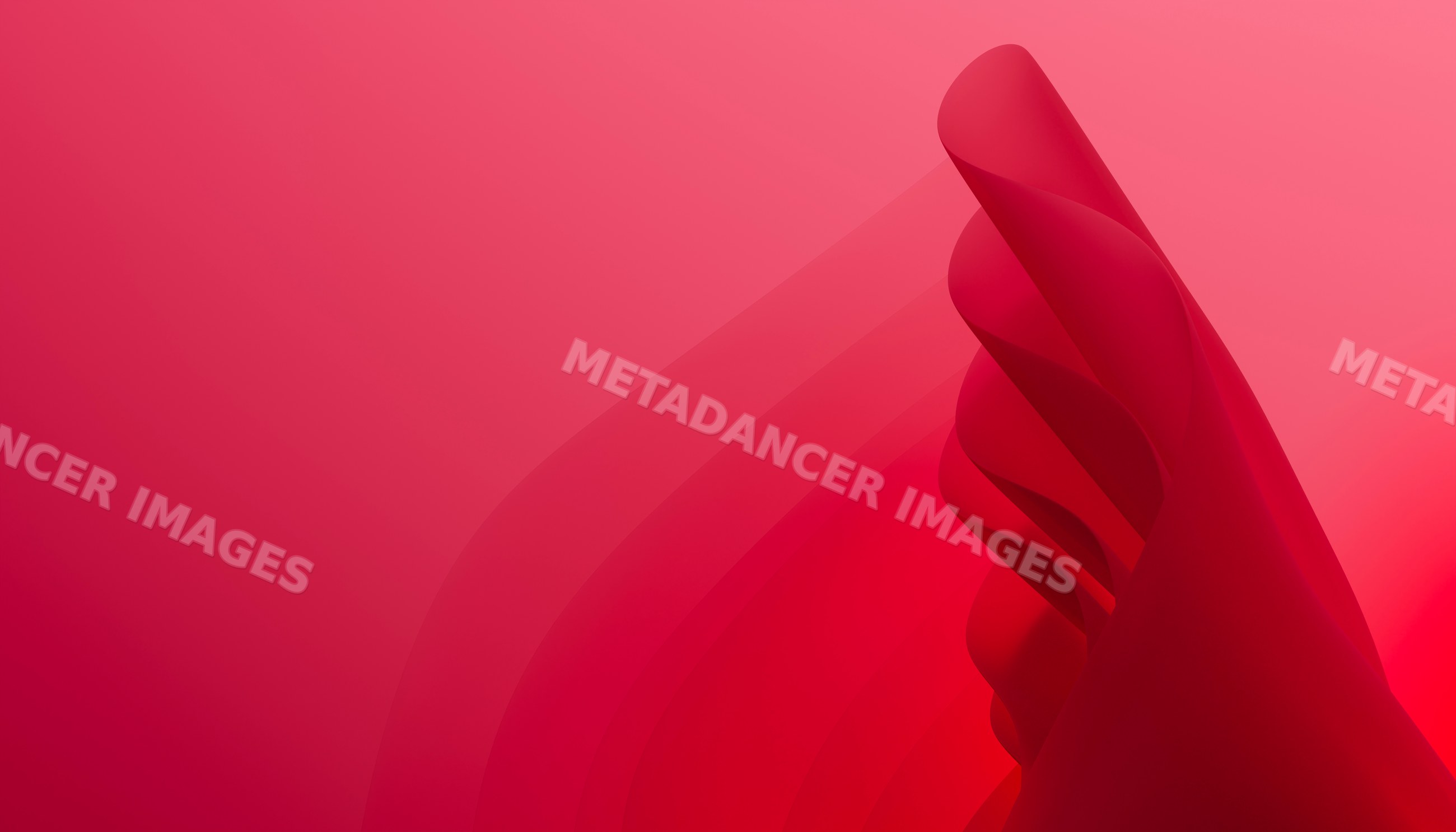 A smooth red twisted abstract shape with gradient tones