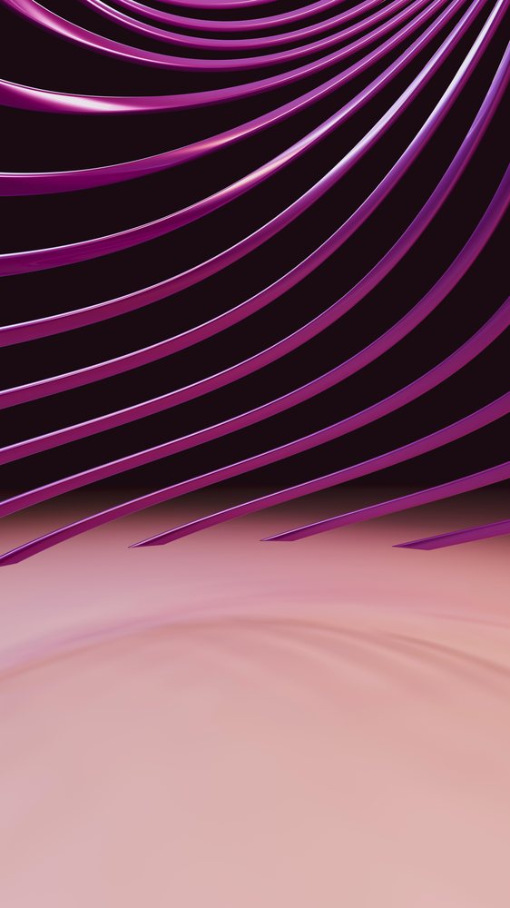Abstract digital illustration of smooth purple curved lines