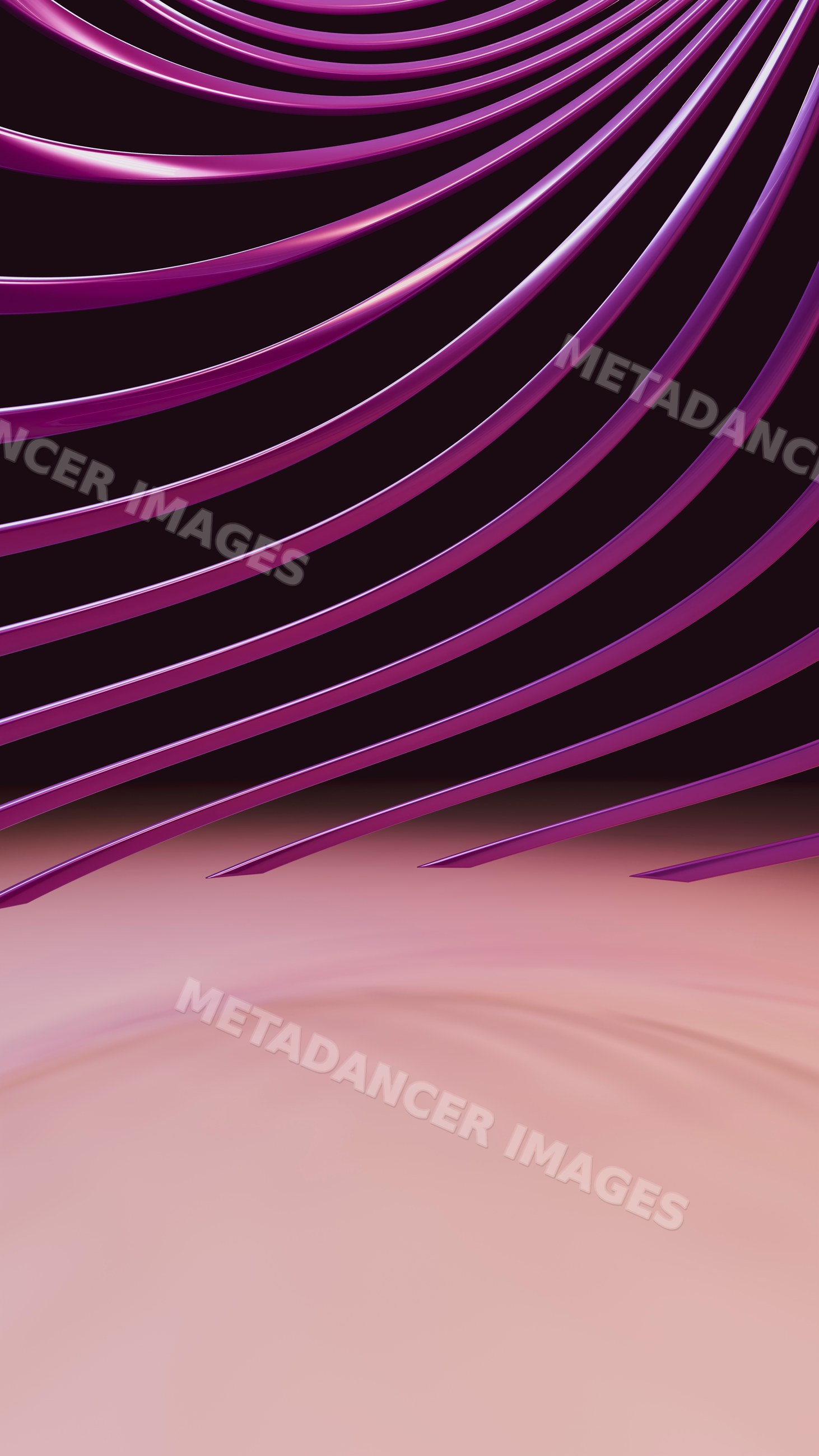 Abstract digital illustration of smooth purple curved lines