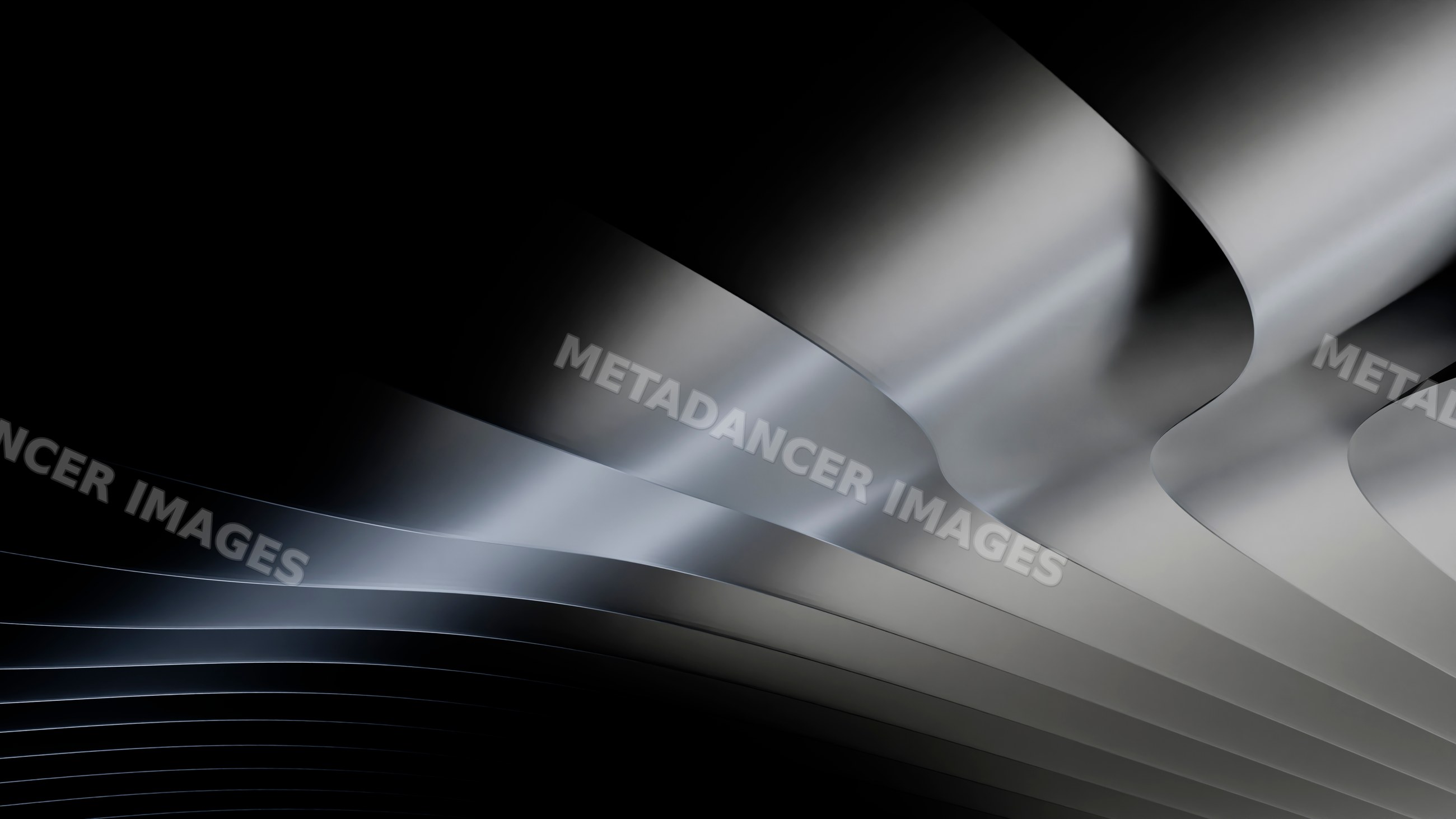 Abstract curved metal sheets with wave patterns