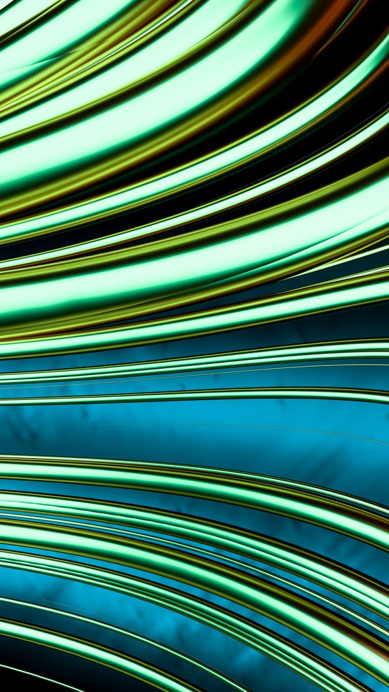 Abstract digital illustration of shiny metallic curved lines