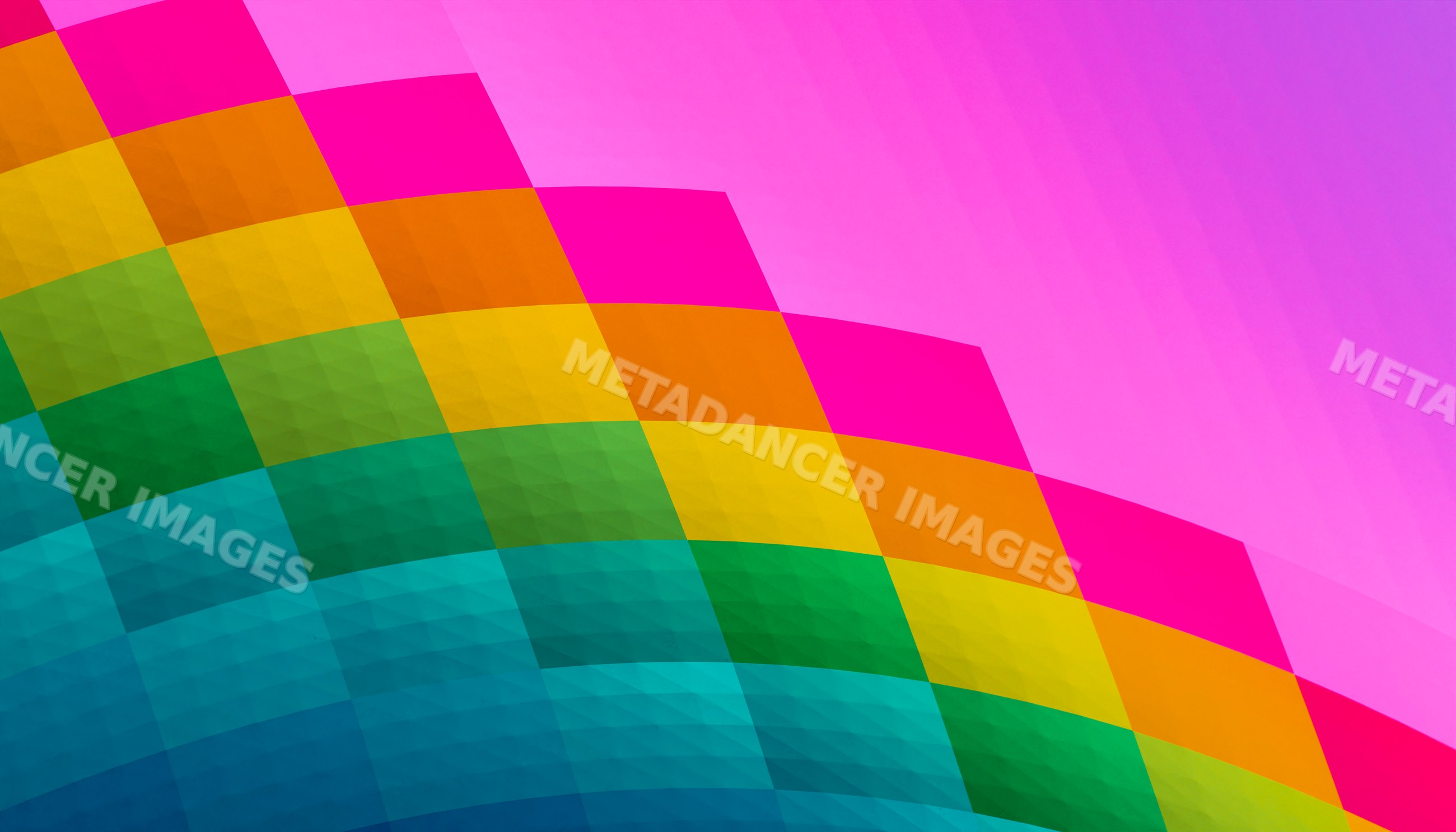 Close-up of colorful geometric abstract pattern with bright rainbow