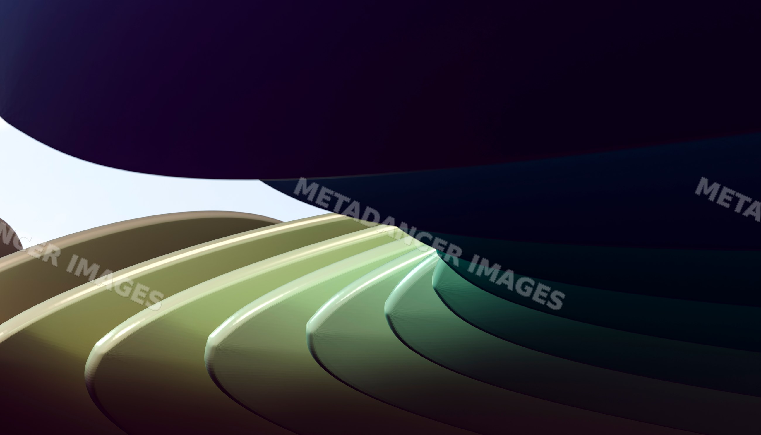 Abstract sculpture with smooth layered curved surfaces
