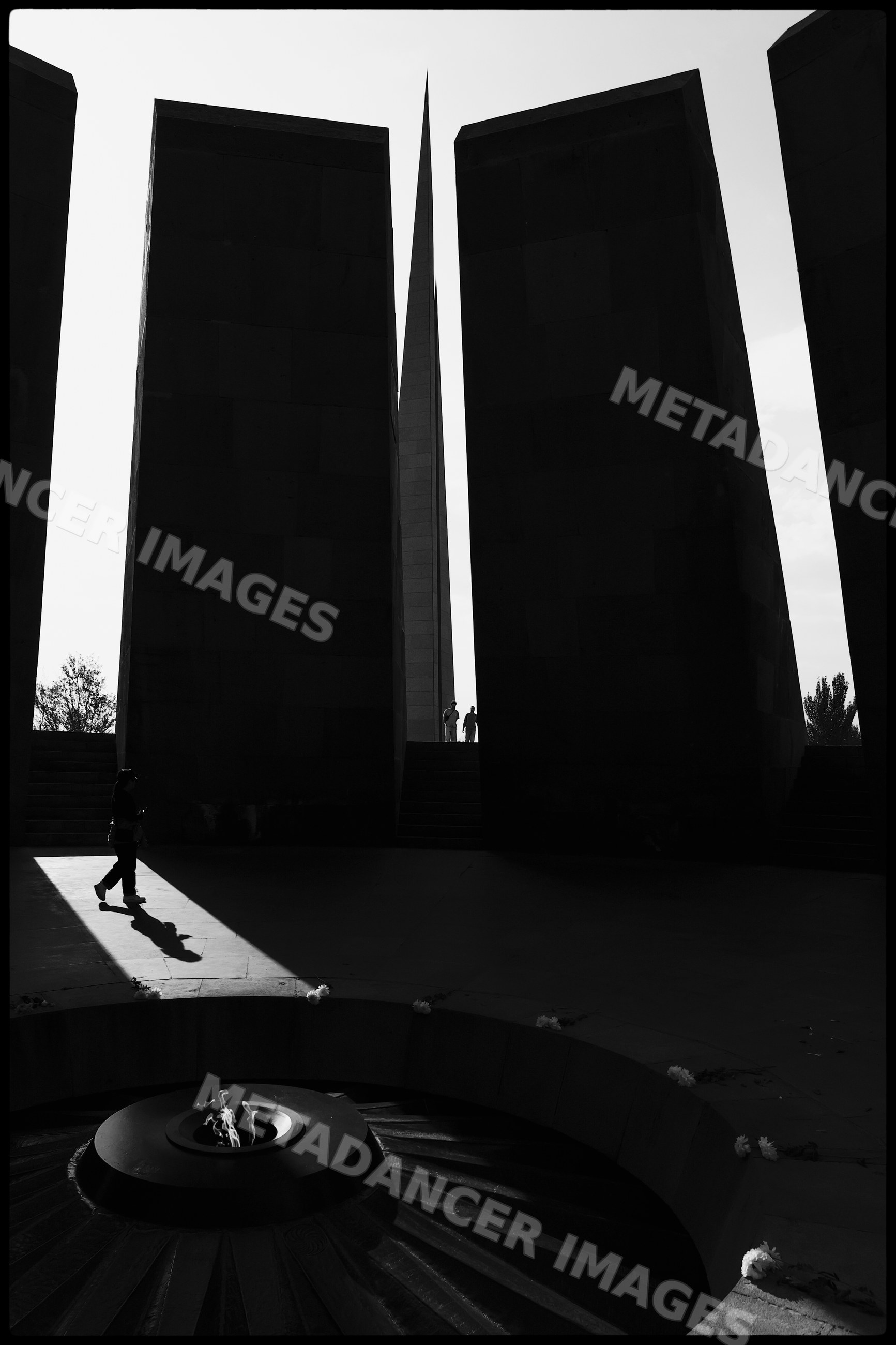 The Armenian Genocide Memorial with prominent stone spires and central