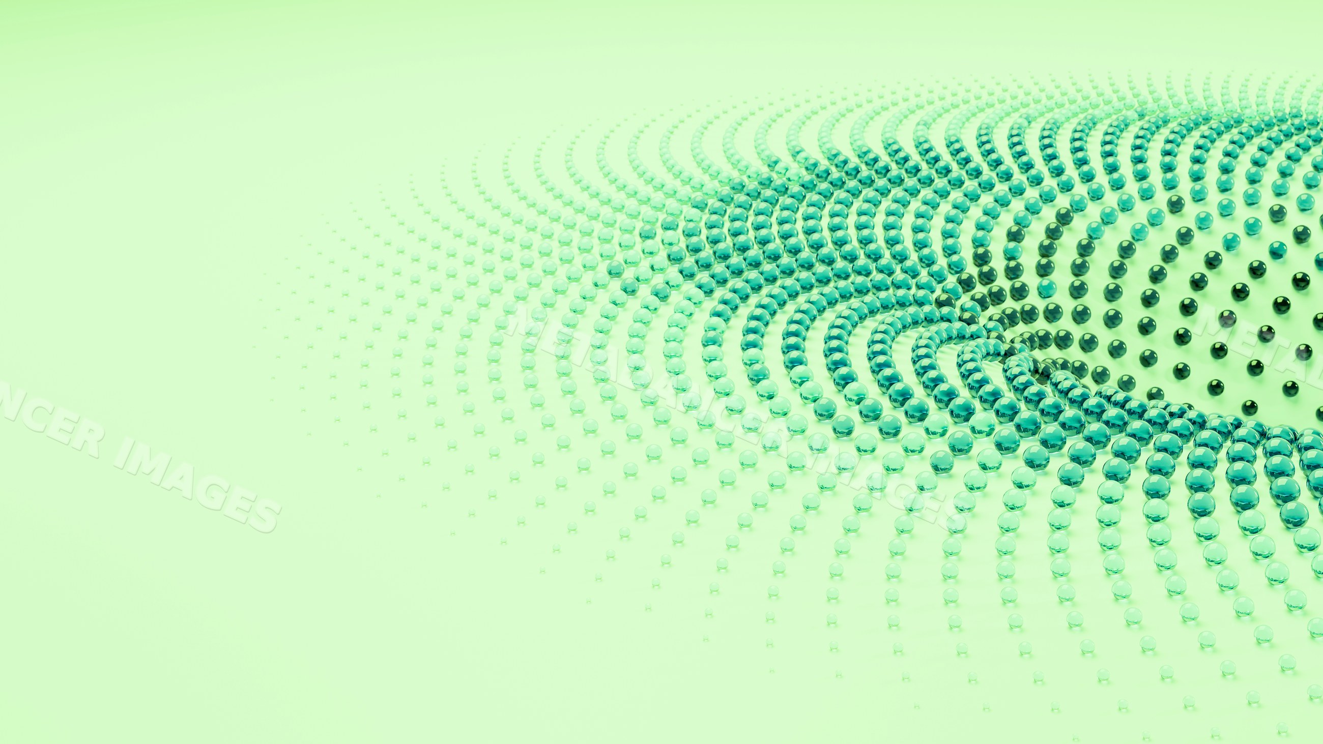 Blue glass spheres in circular abstract 3d illustration