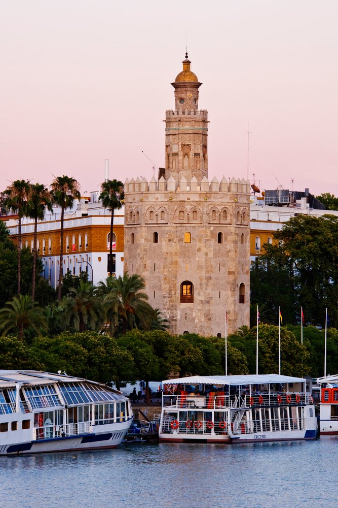 Torre del oro tower by guadalquivir river, andalucia, Spain