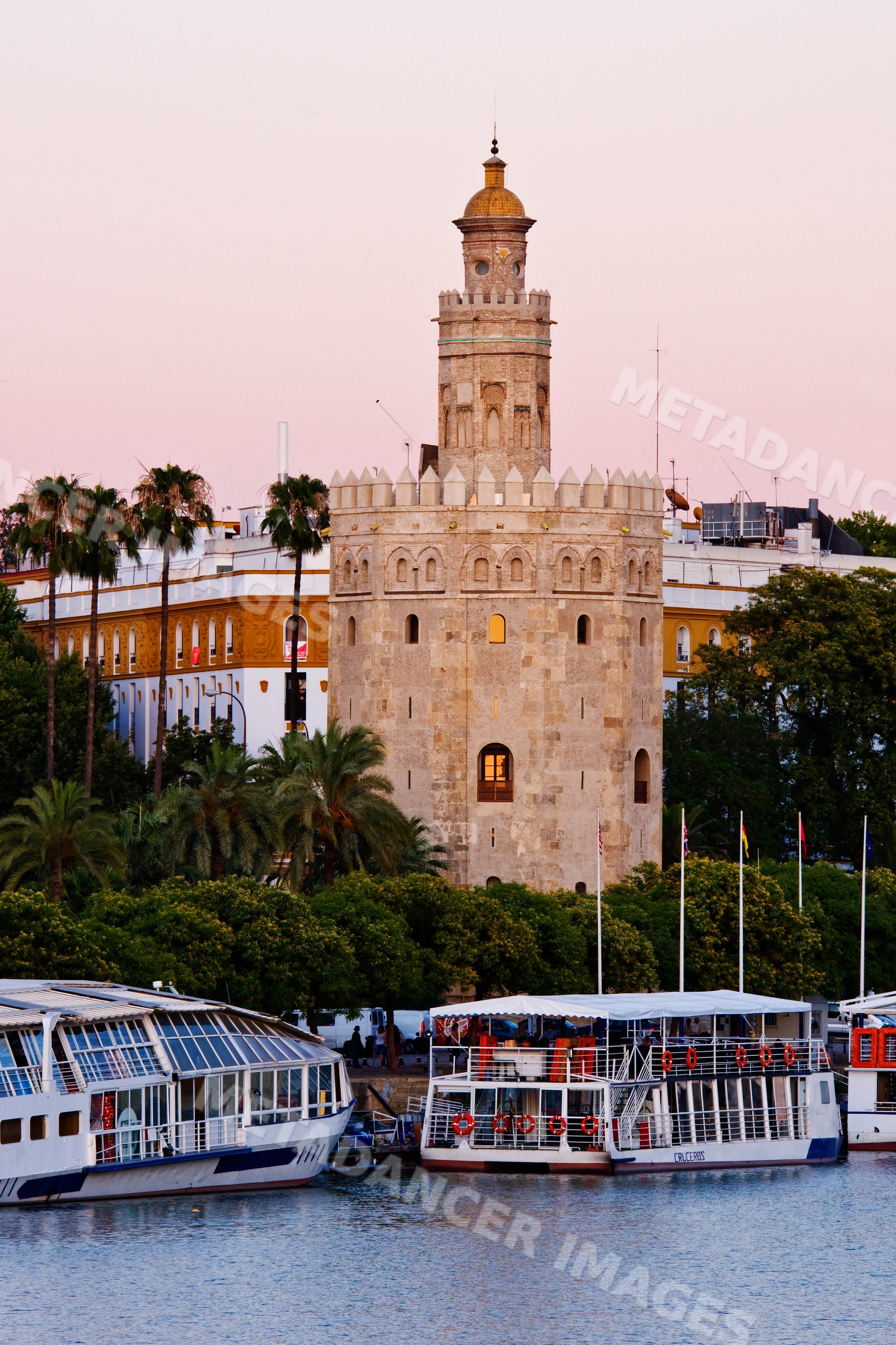 Torre del oro tower by guadalquivir river, andalucia, Spain