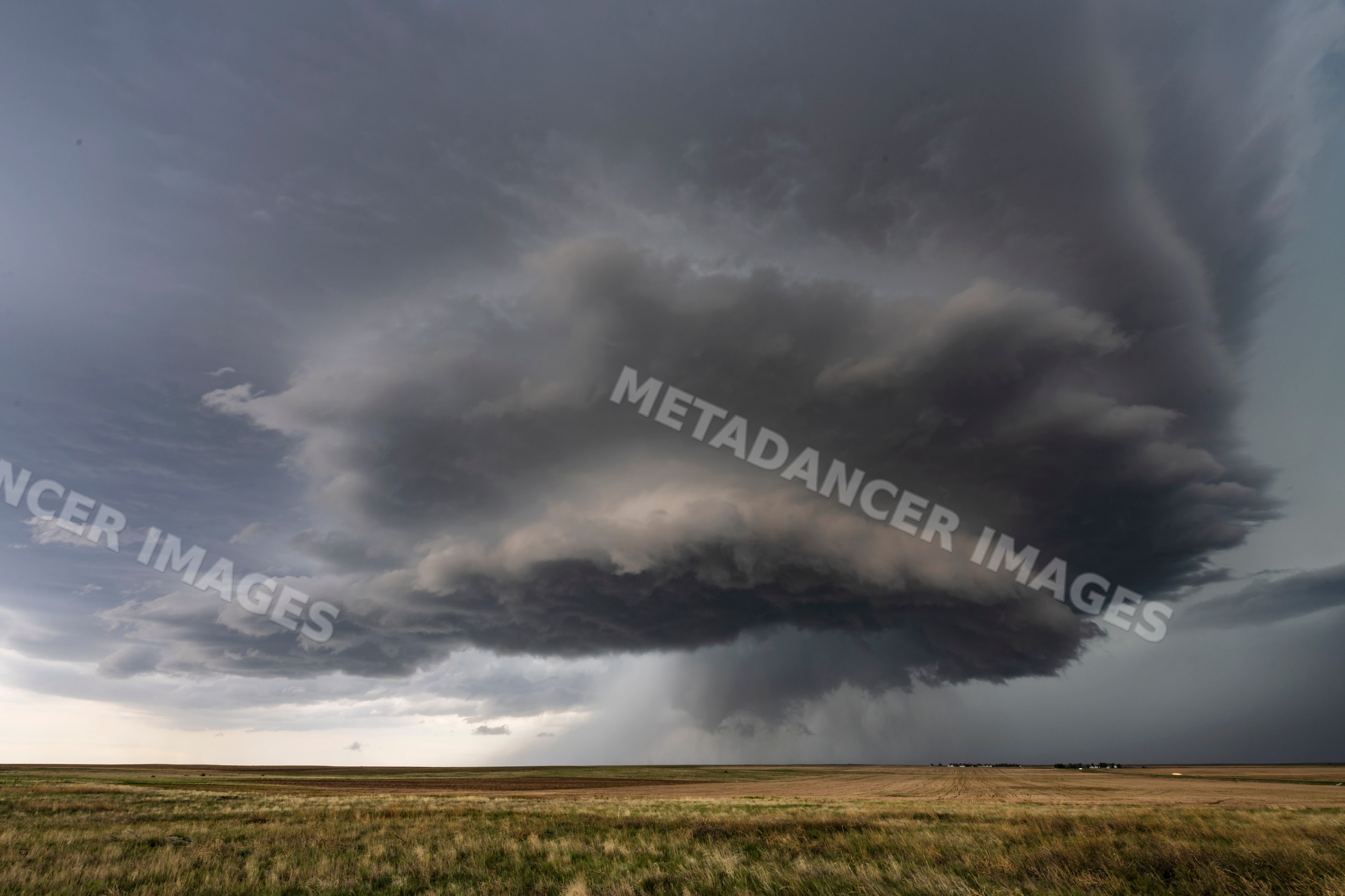 Supercell storm in tornado warned Great Plains near merino colorado