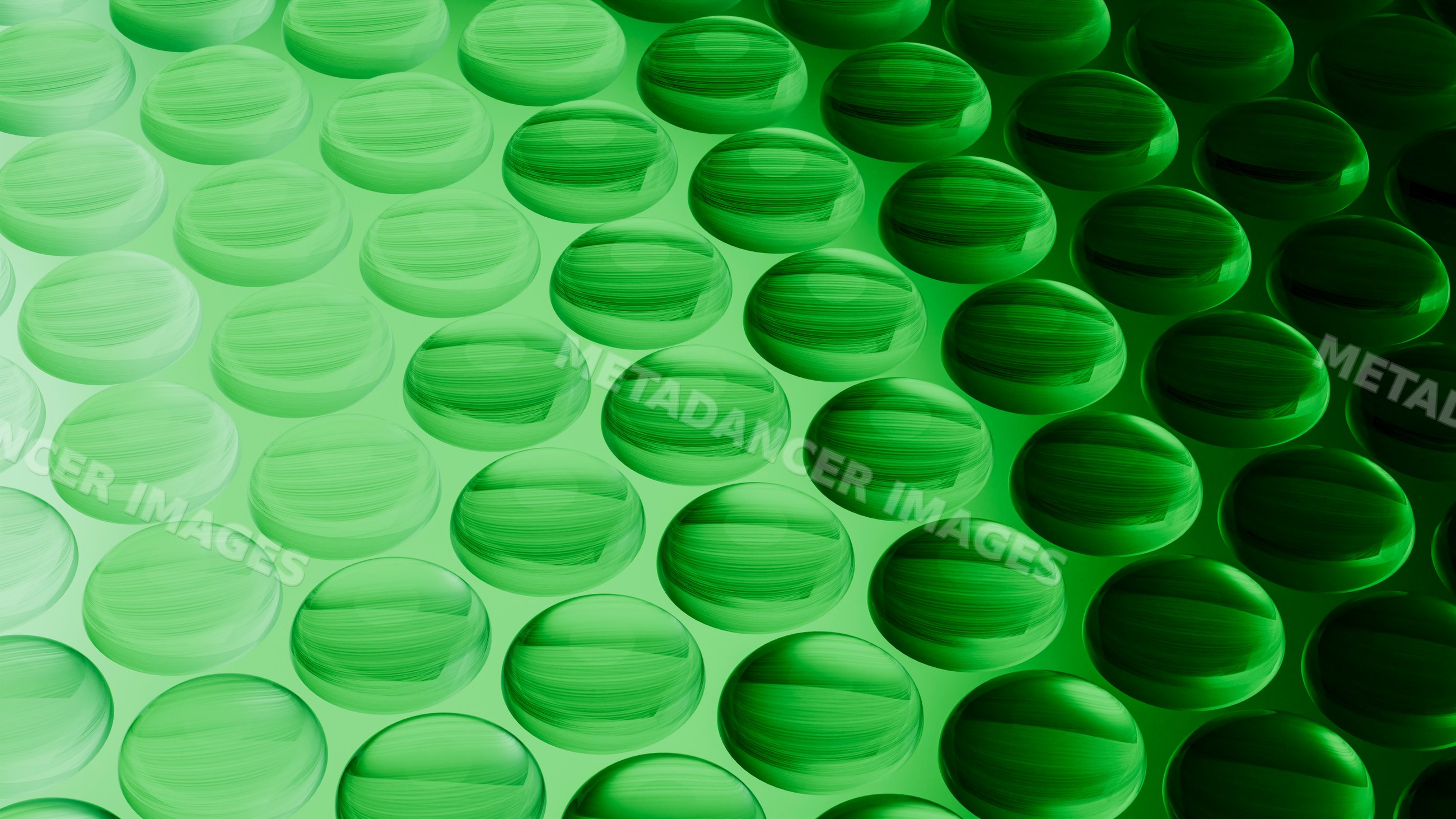 Green spheres arranged in a repeating pattern digital illustration