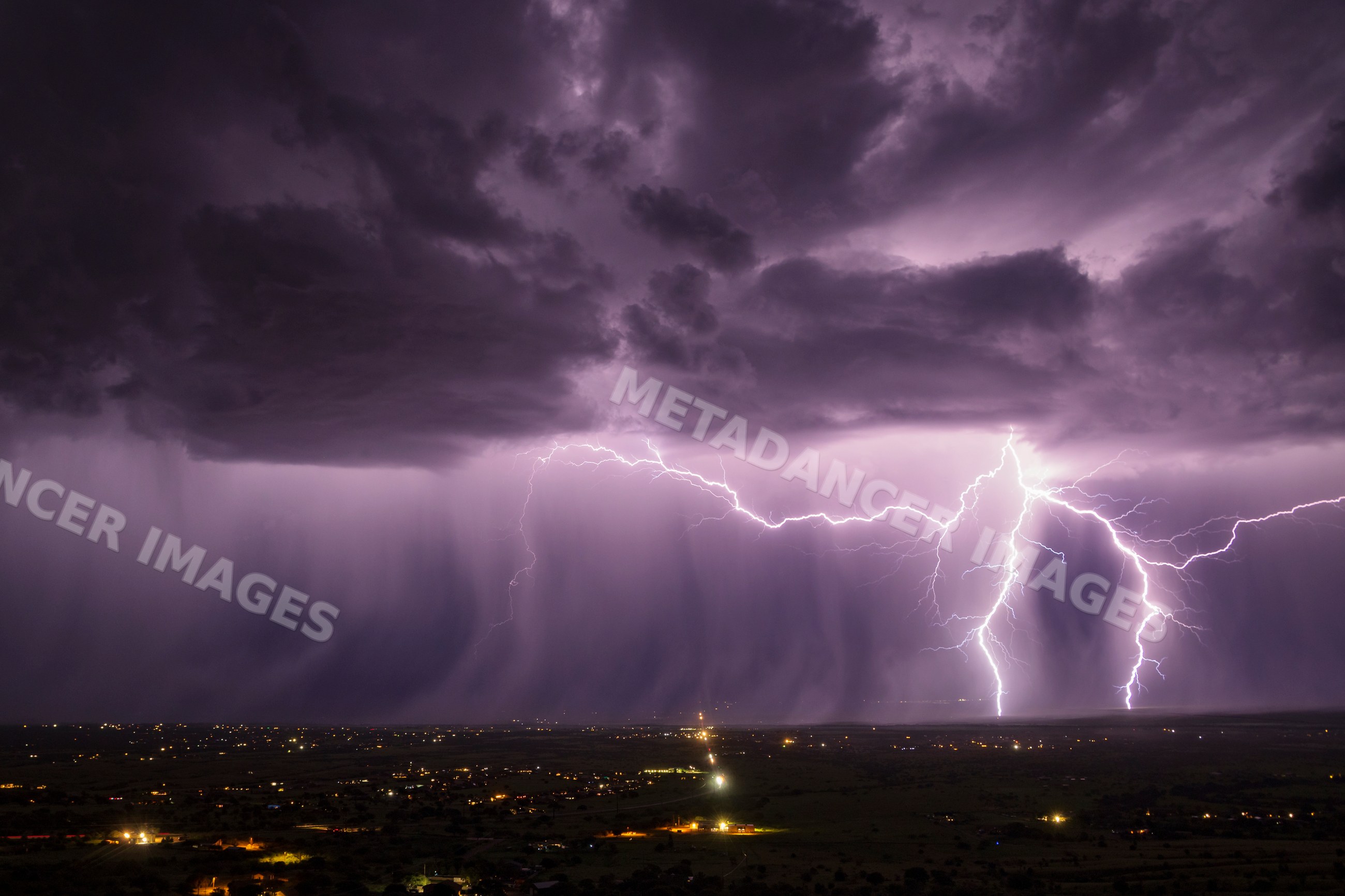 Lightning strikes in a thunderstorm over sierra vista