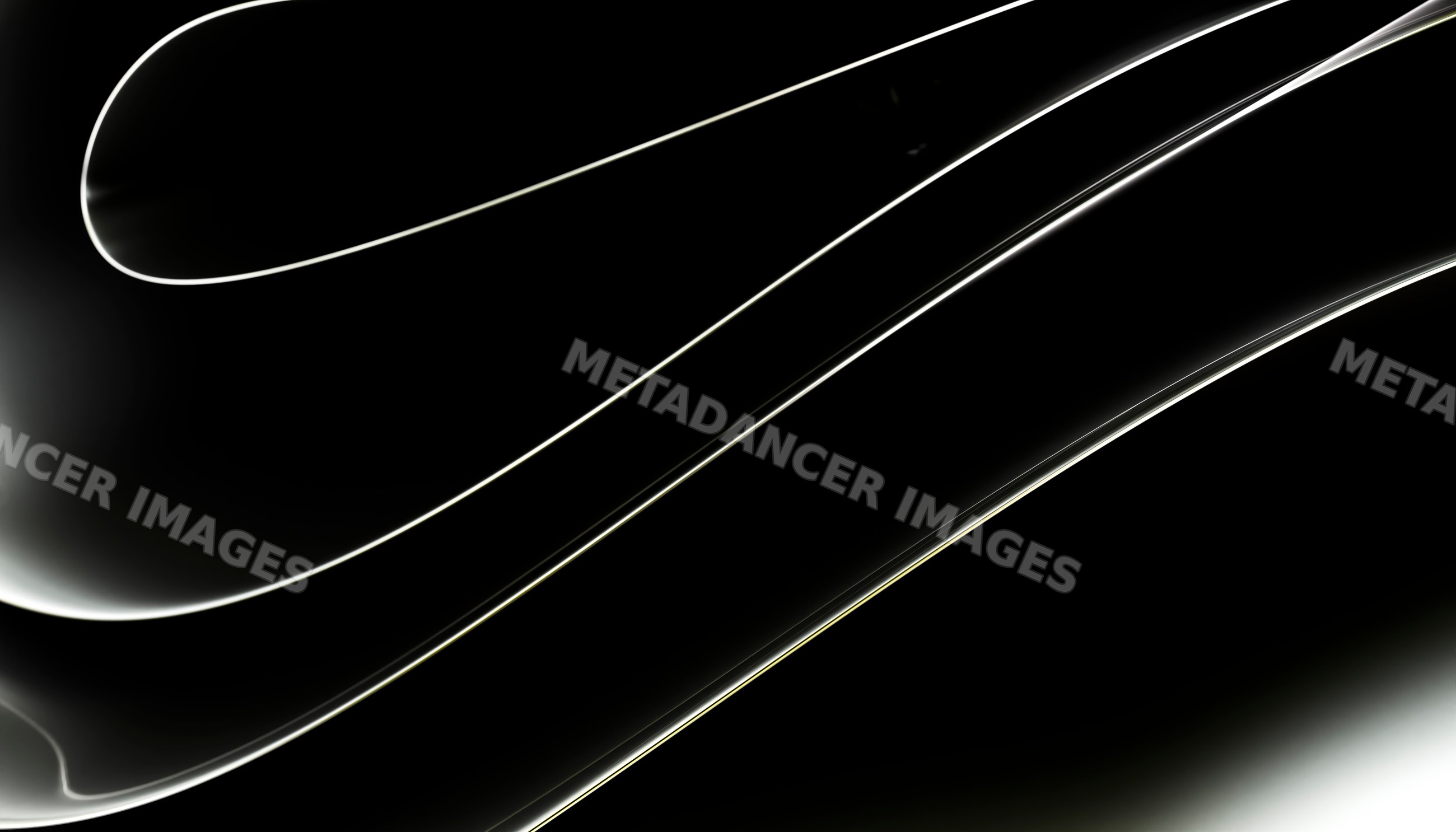 Abstract glowing curved lines on Black background with minimalist
