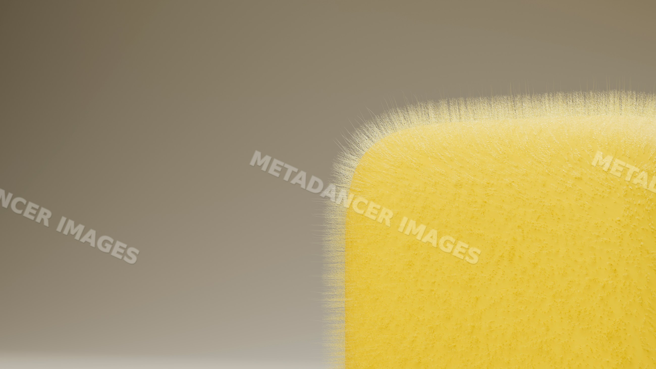 Macro illustration of yellow fungus with fine filaments