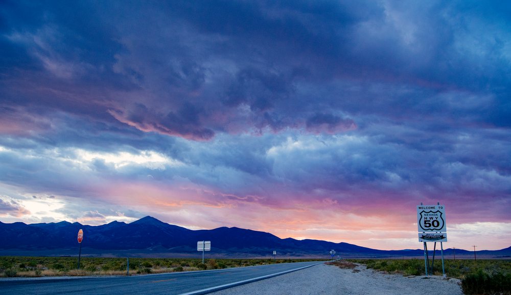 Nevada highway 50 asphalt road