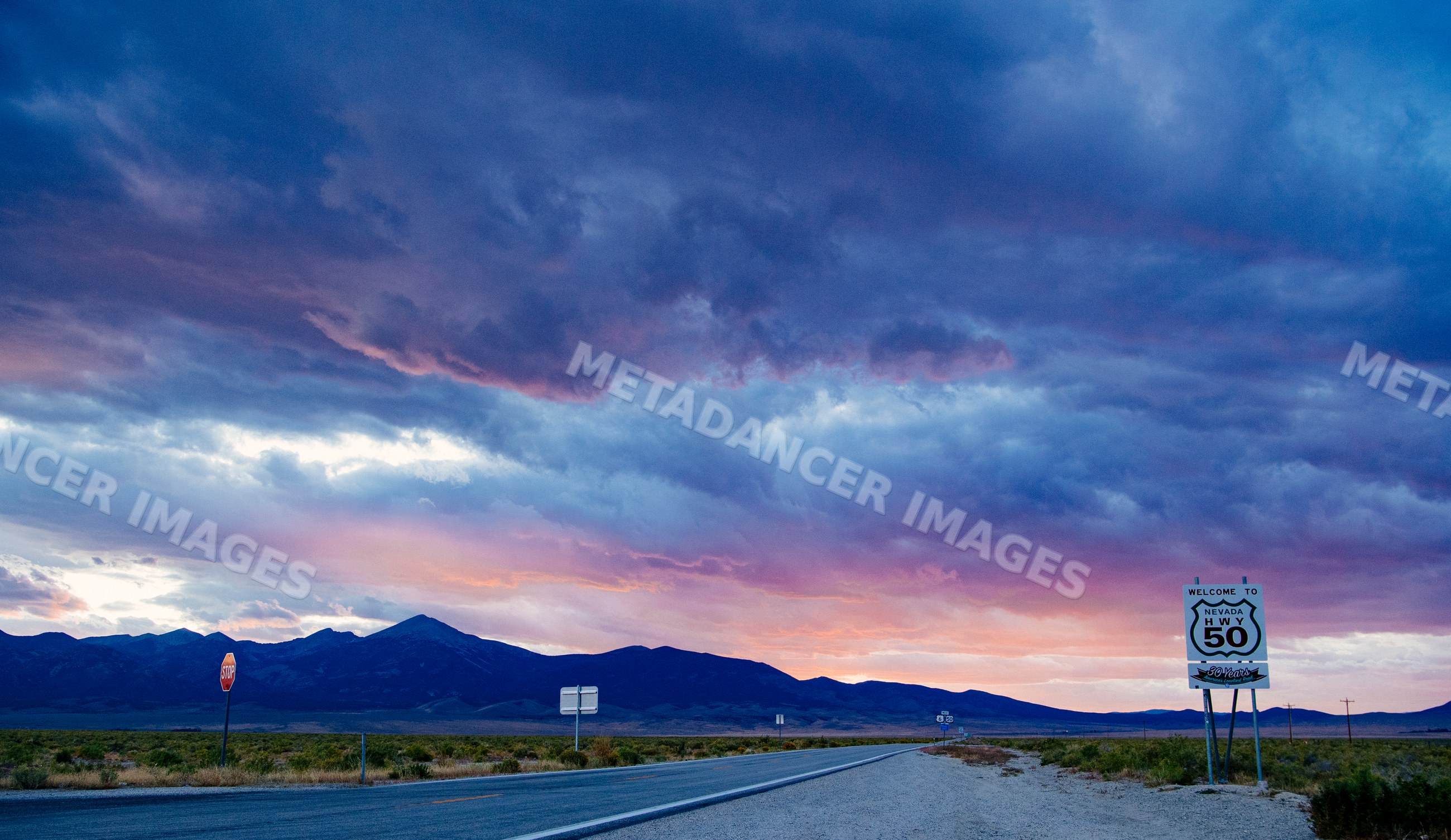 Nevada highway 50 asphalt road