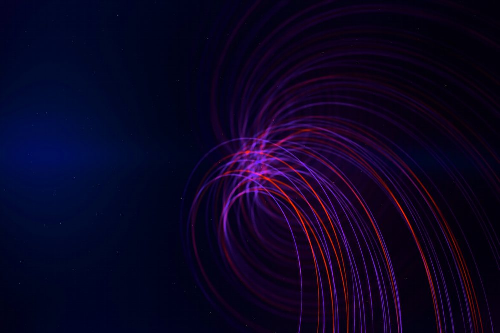 Colorful circular light trails creating an abstract artistic pattern